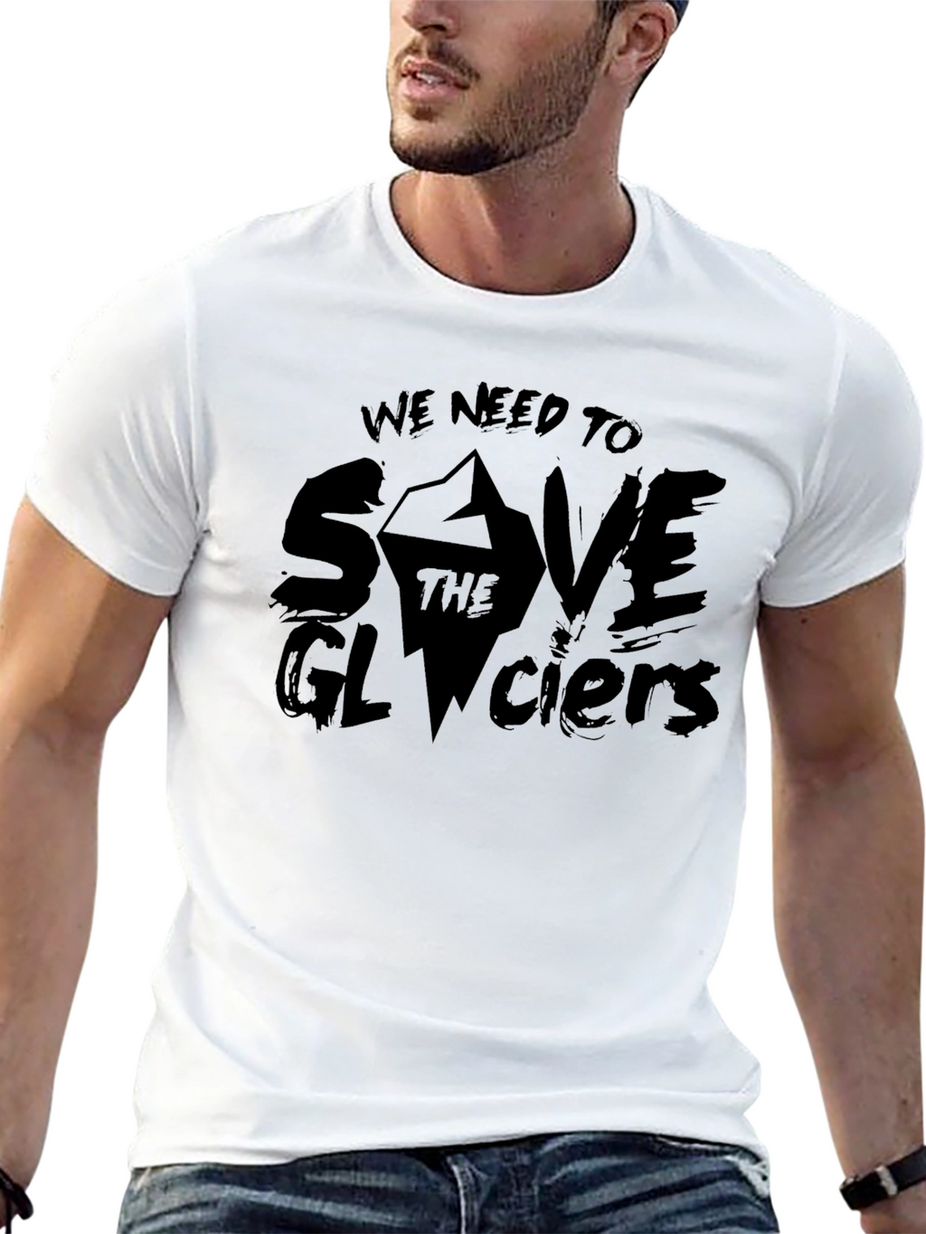 Save the Glaciers Graphic Tee - Black