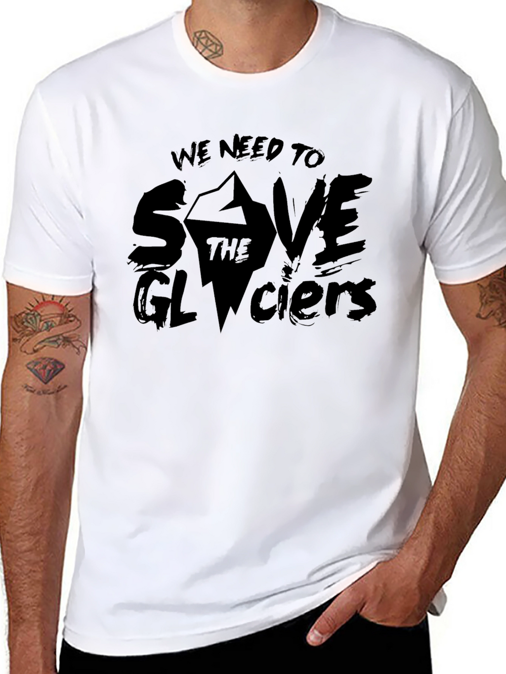 Save the Glaciers Graphic Tee - Black