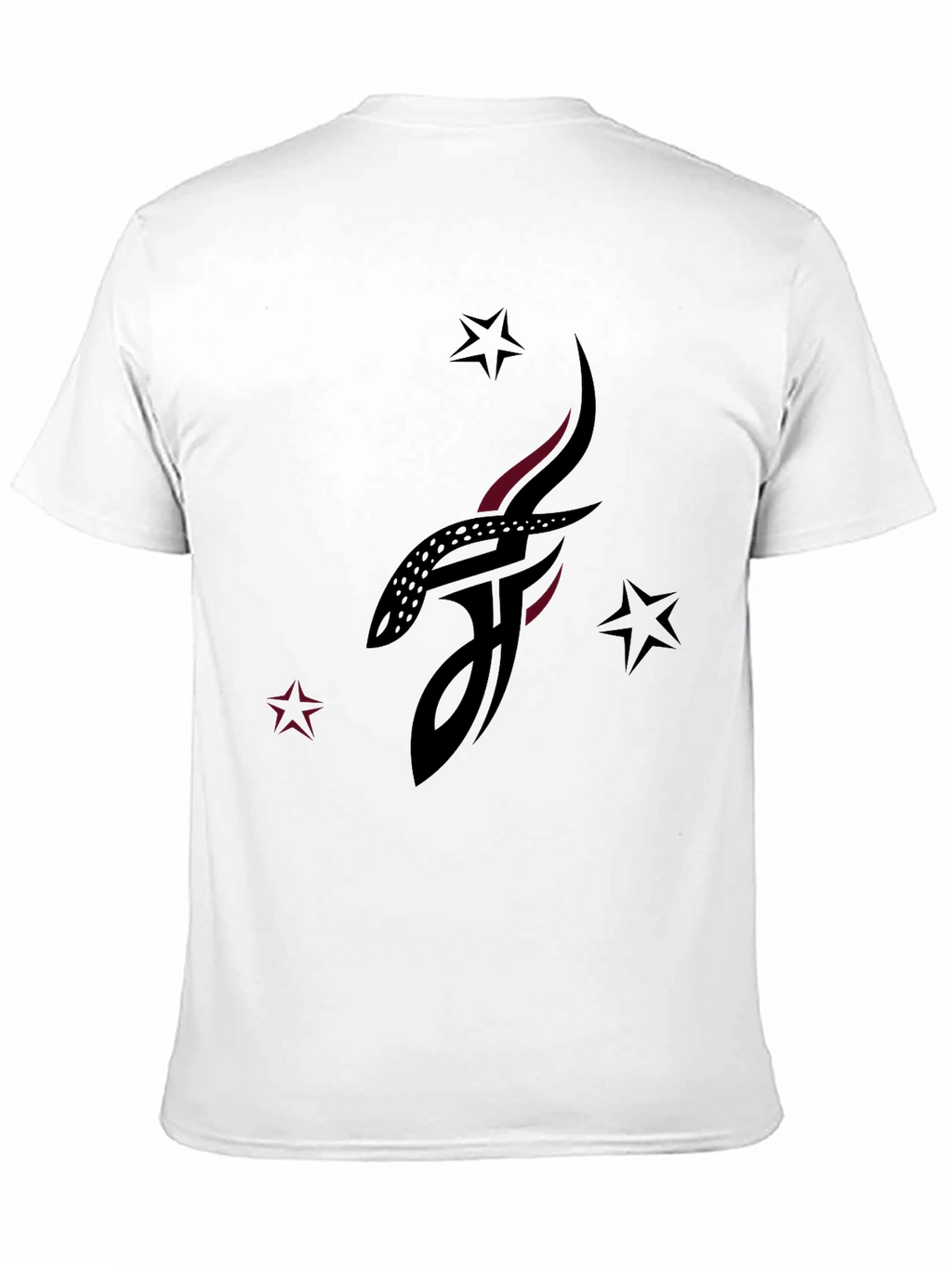 Stylish Black Graphic Tee with Abstract Tattoo Design