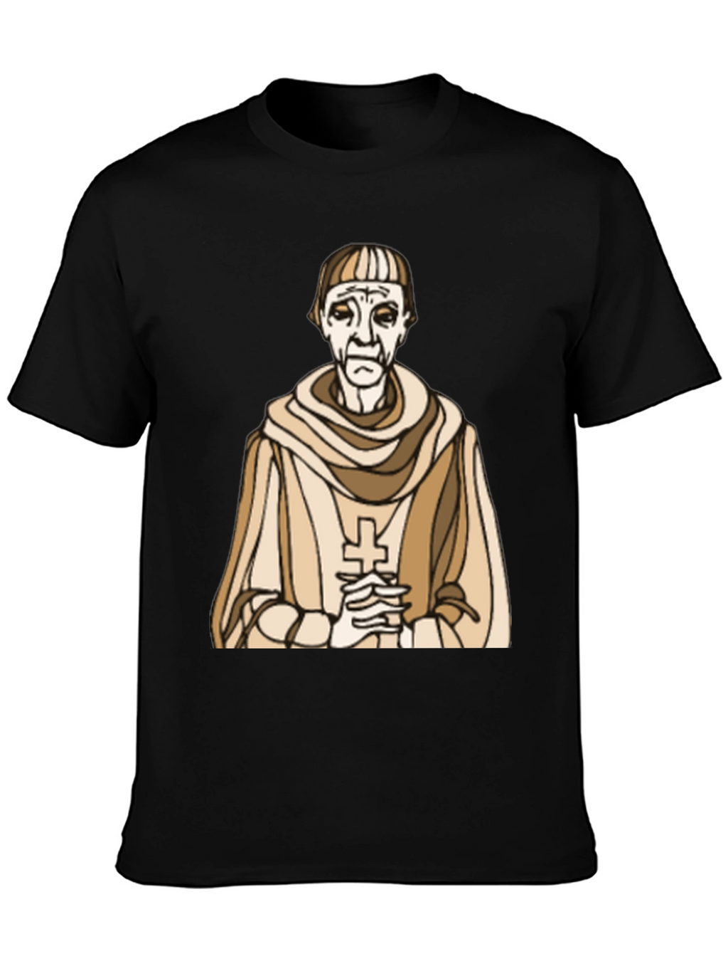 Monk Graphic Tee - Religious Humor Black T-Shirt