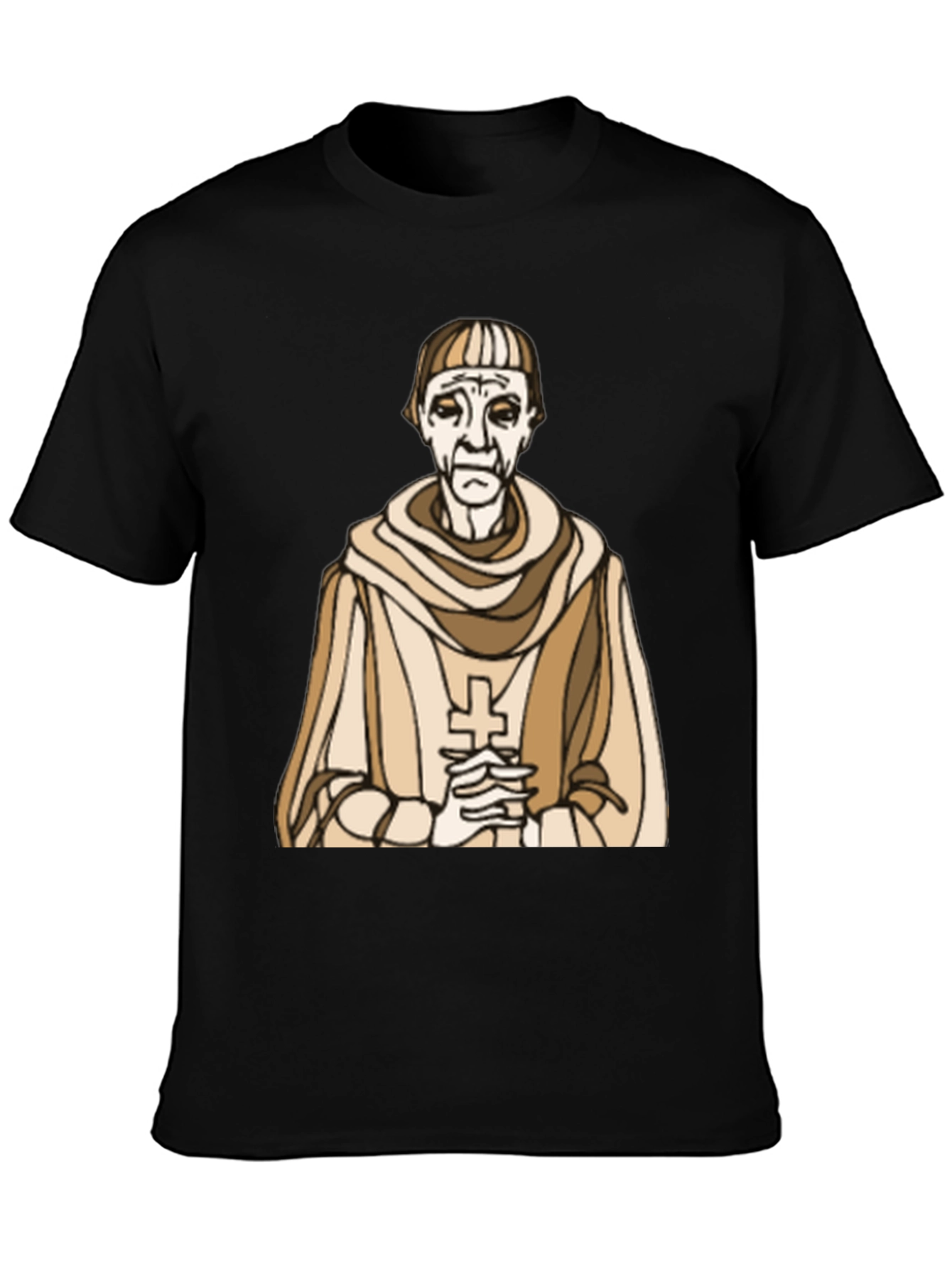 Monk Graphic Tee - Religious Humor Black T-Shirt