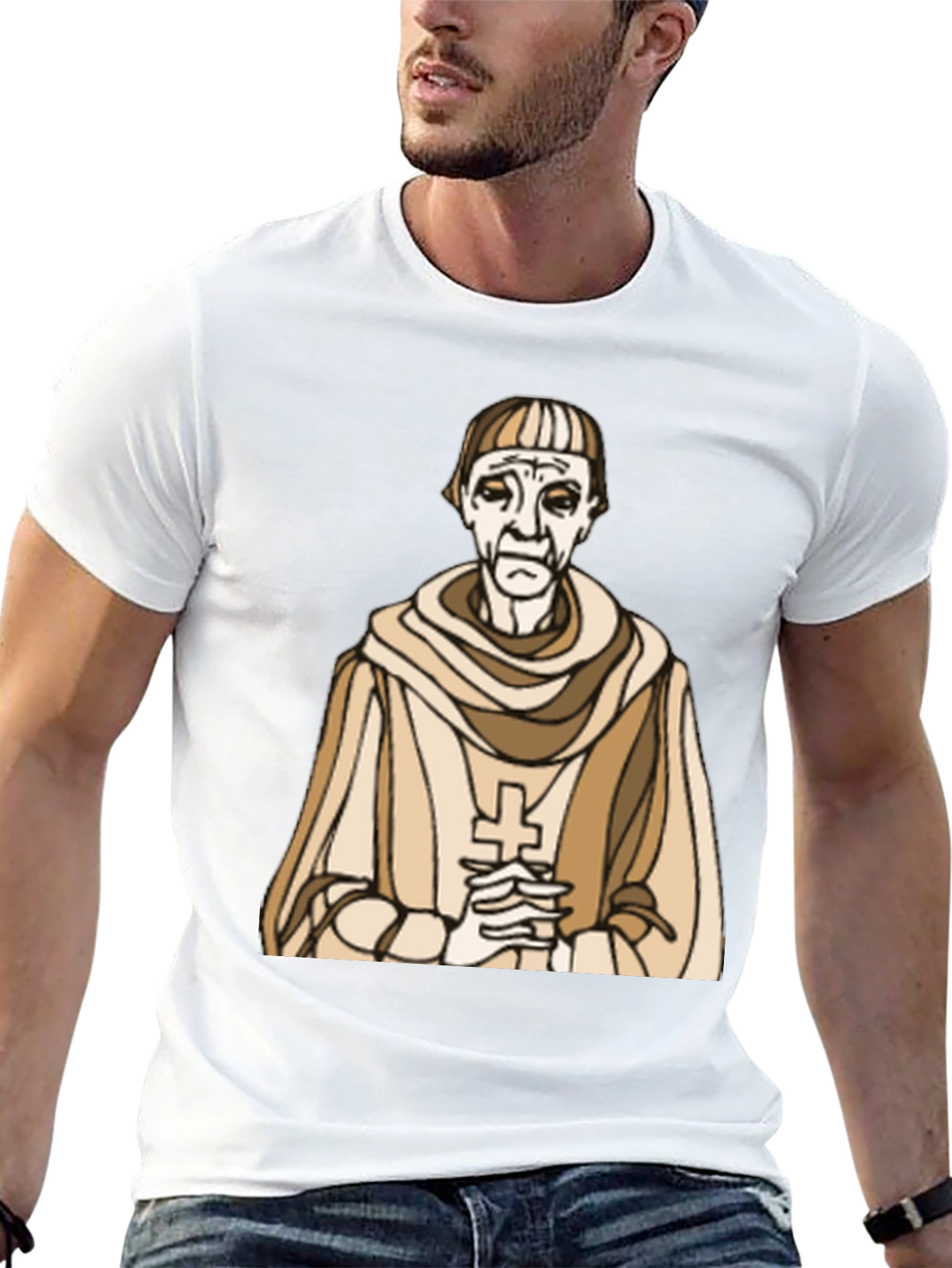 Monk Graphic Tee - Religious Humor Black T-Shirt