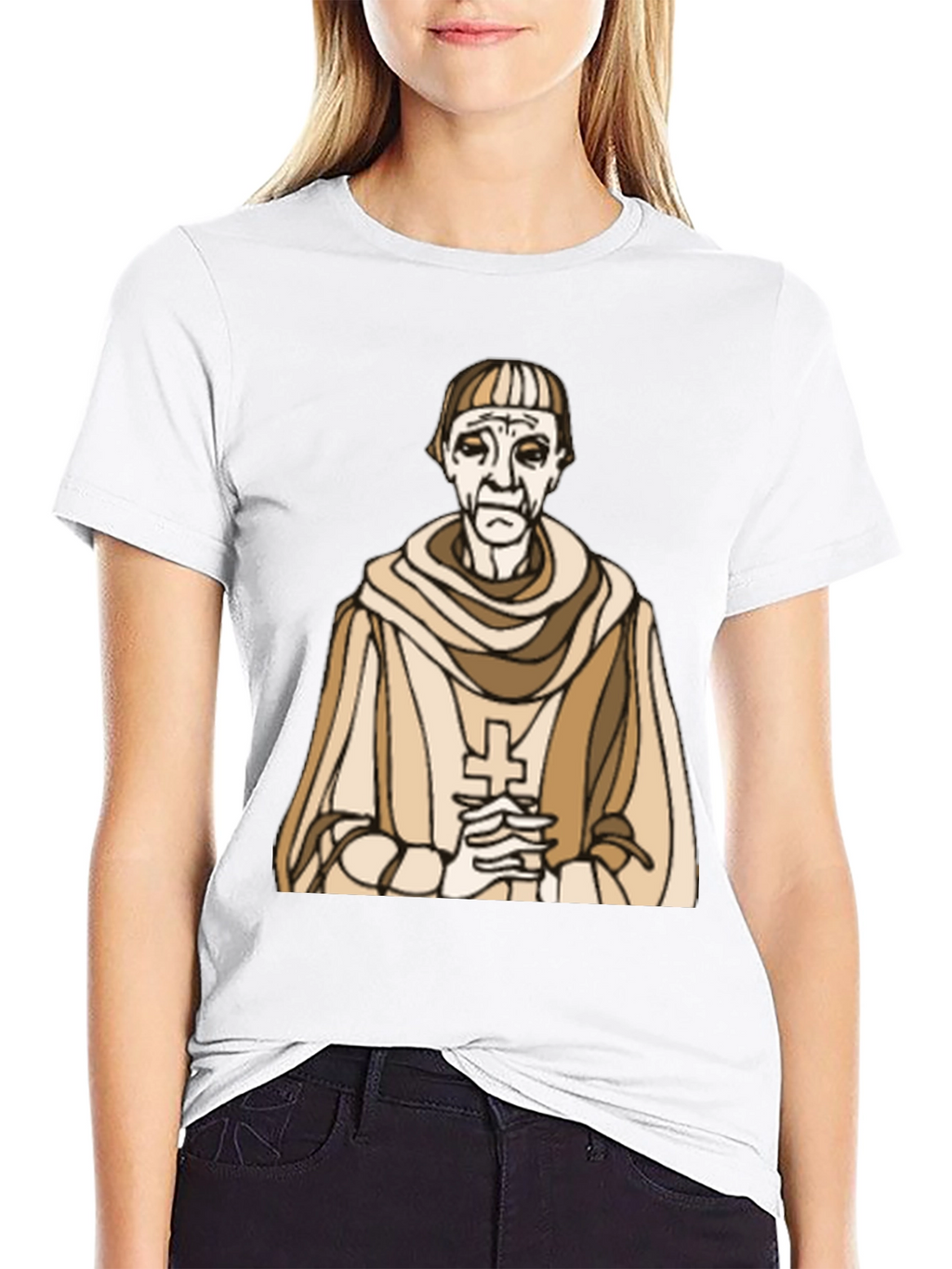 Monk Graphic Tee - Religious Humor Black T-Shirt