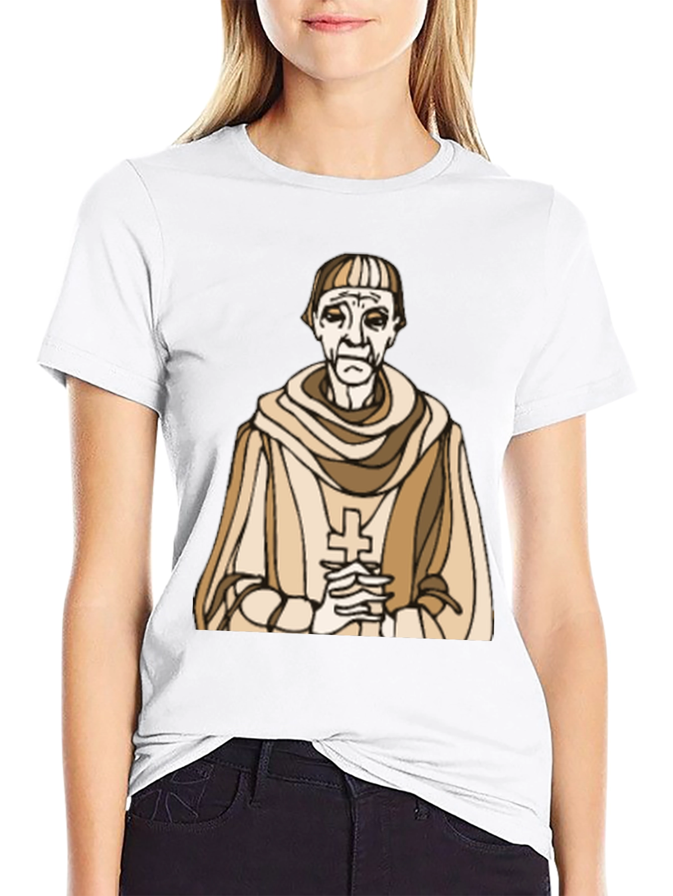 Monk Graphic Tee - Religious Humor Black T-Shirt