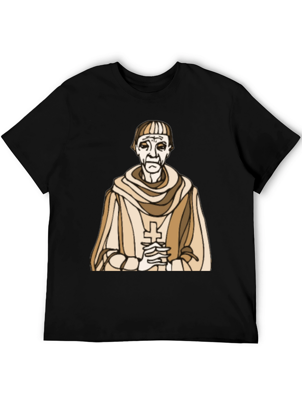 Monk Graphic Tee - Religious Humor Black T-Shirt