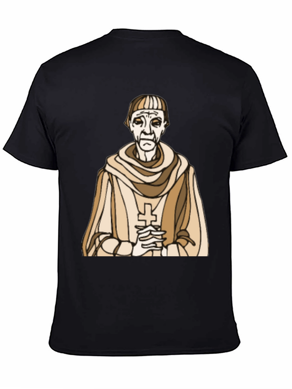 Monk Graphic Tee - Religious Humor Black T-Shirt