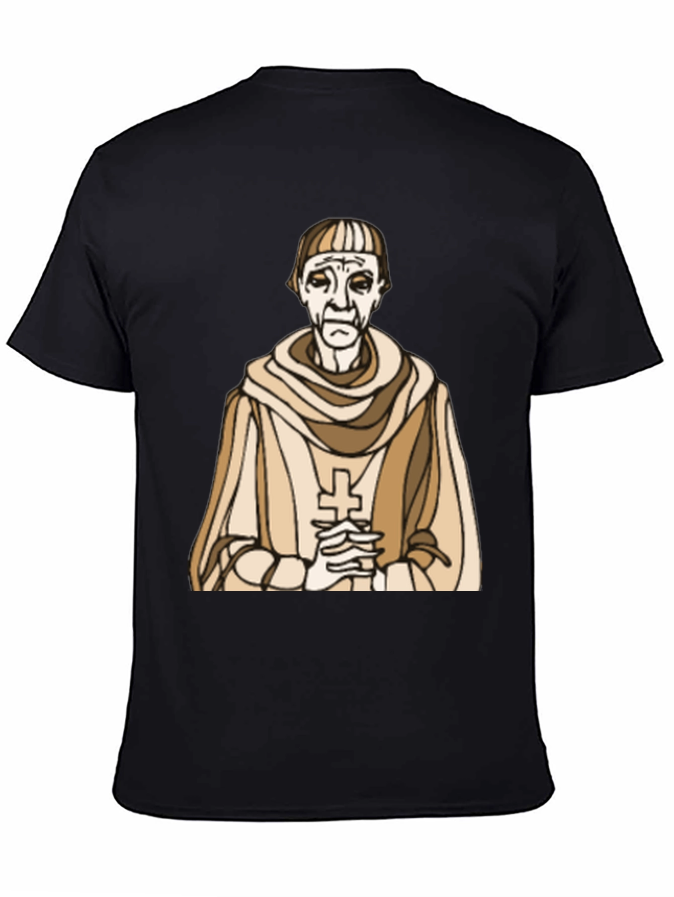 Monk Graphic Tee - Religious Humor Black T-Shirt