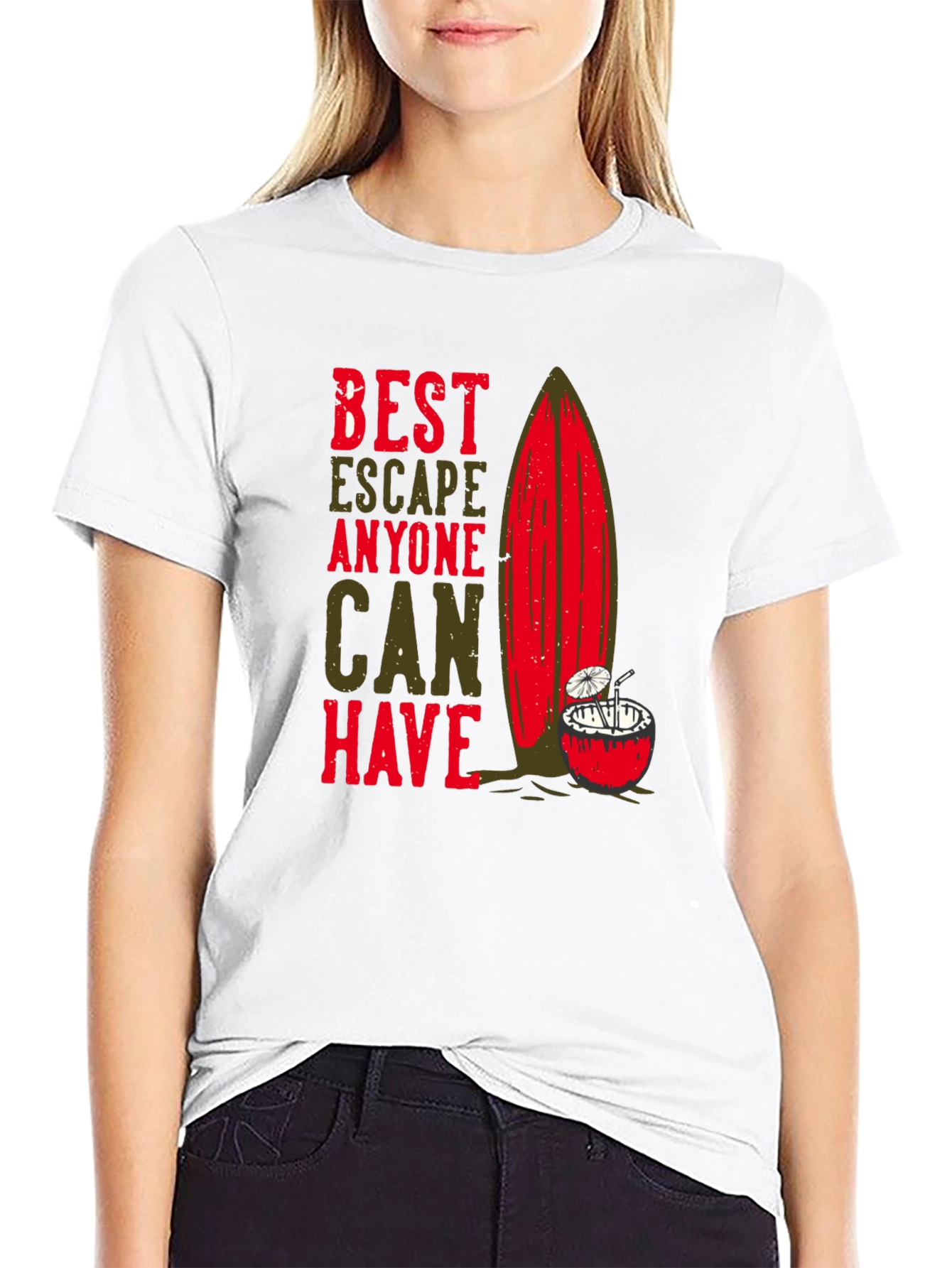 Best Escape T-Shirt - Surfboard & Coconut Tee