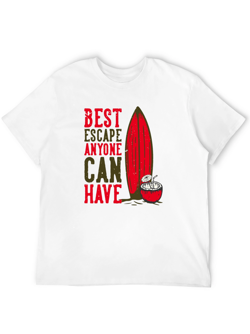 Best Escape T-Shirt - Surfboard & Coconut Tee