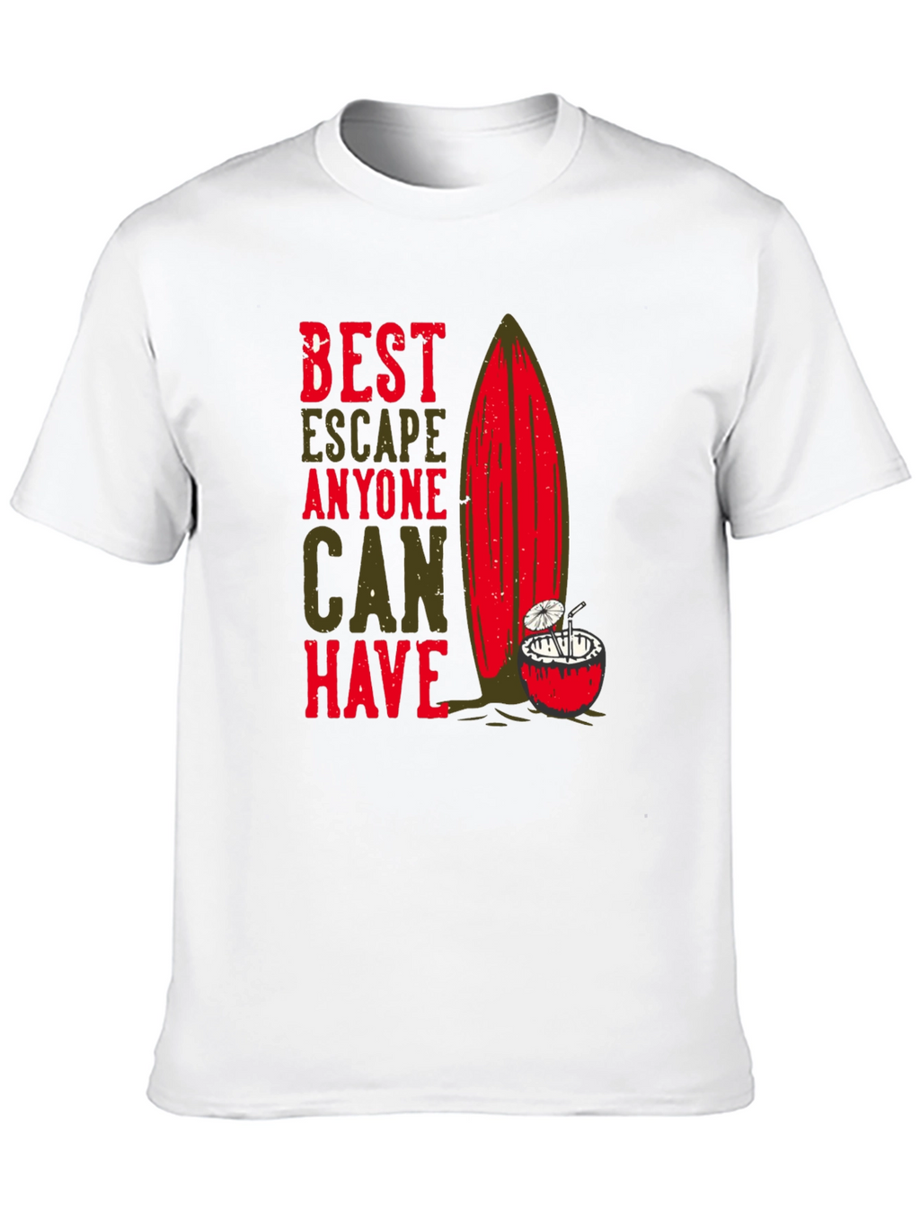 Best Escape T-Shirt - Surfboard & Coconut Tee