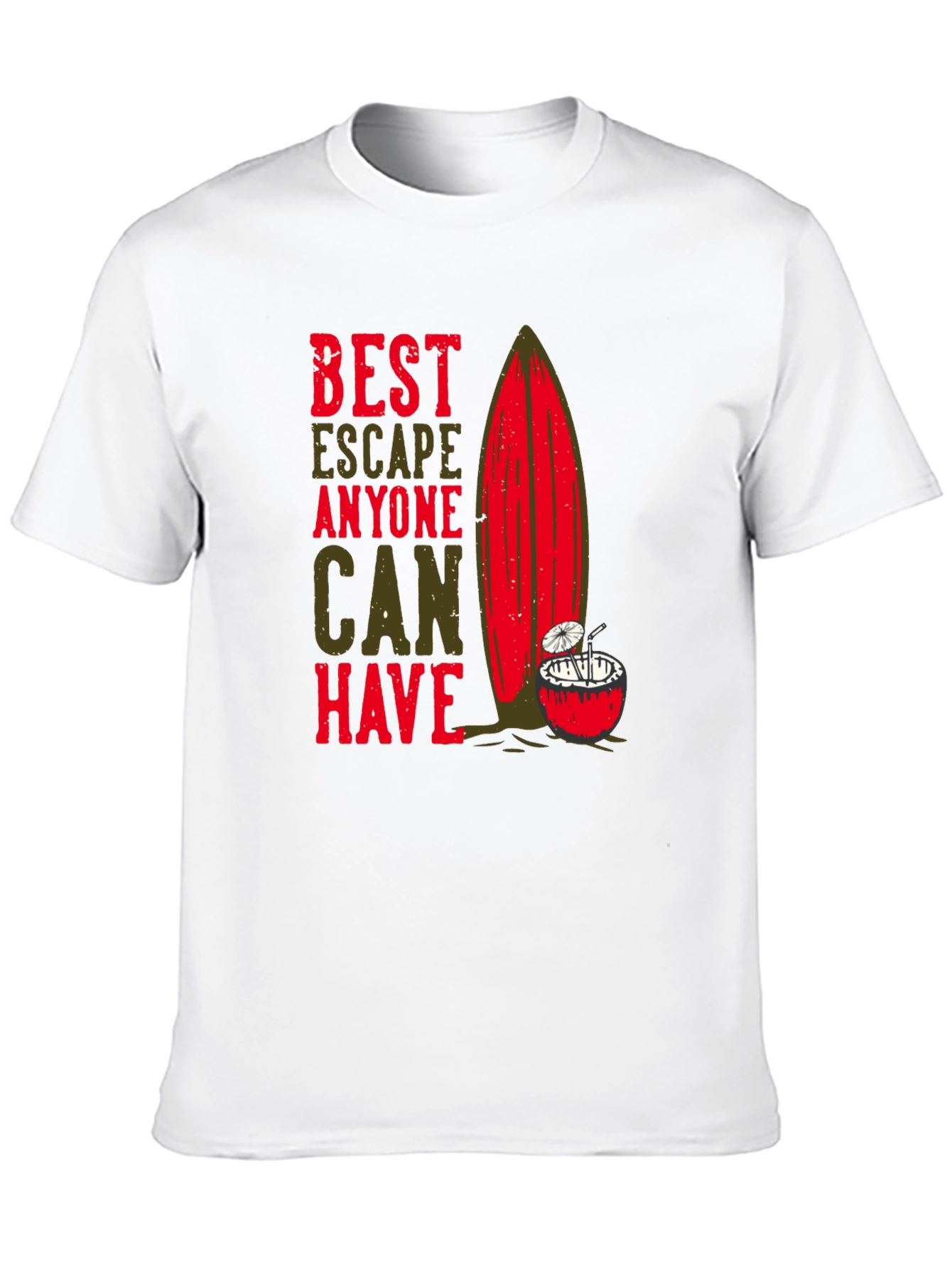 Best Escape T-Shirt - Surfboard & Coconut Tee