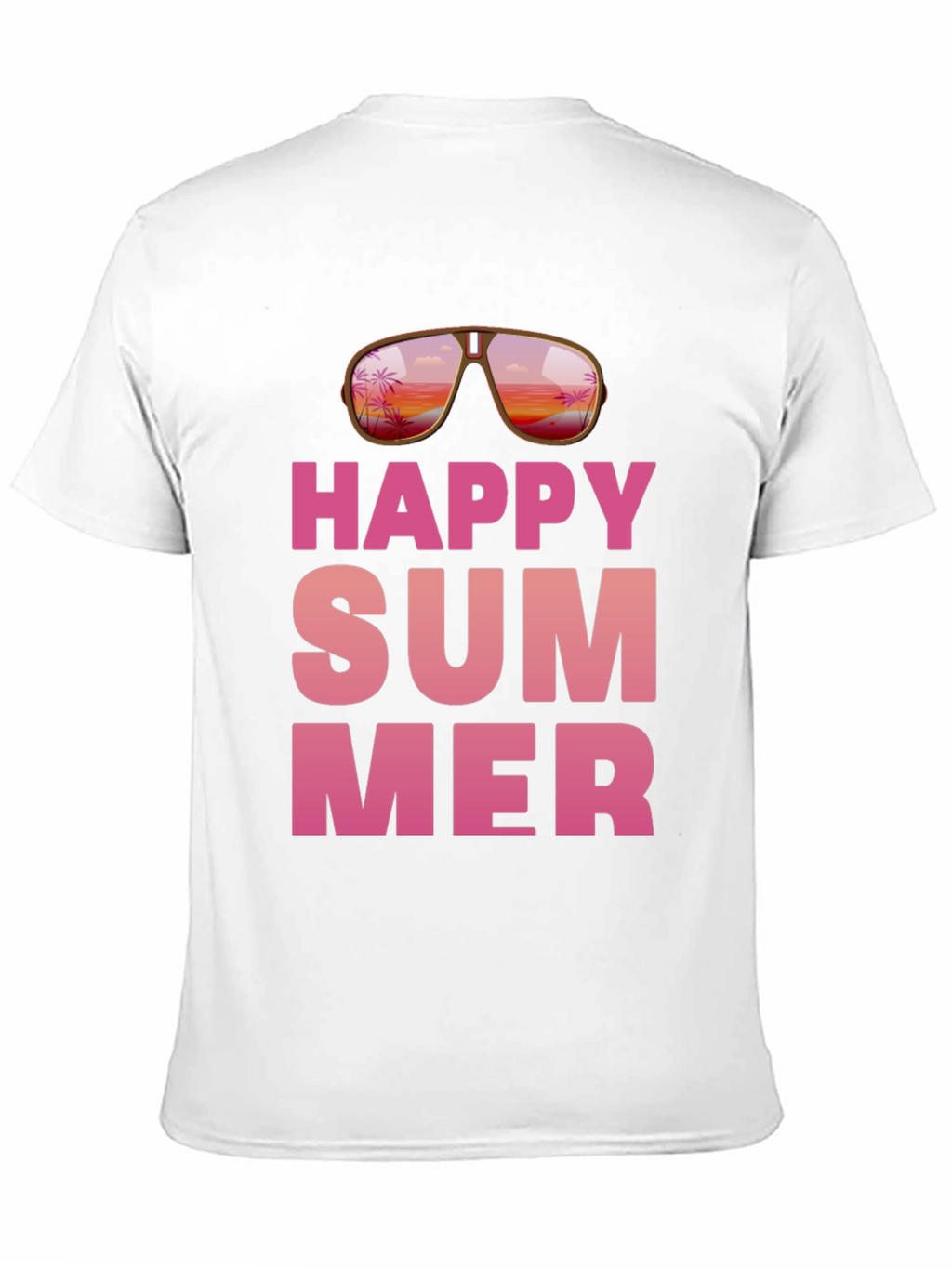 Happy Summer Graphic Print Black T-Shirt