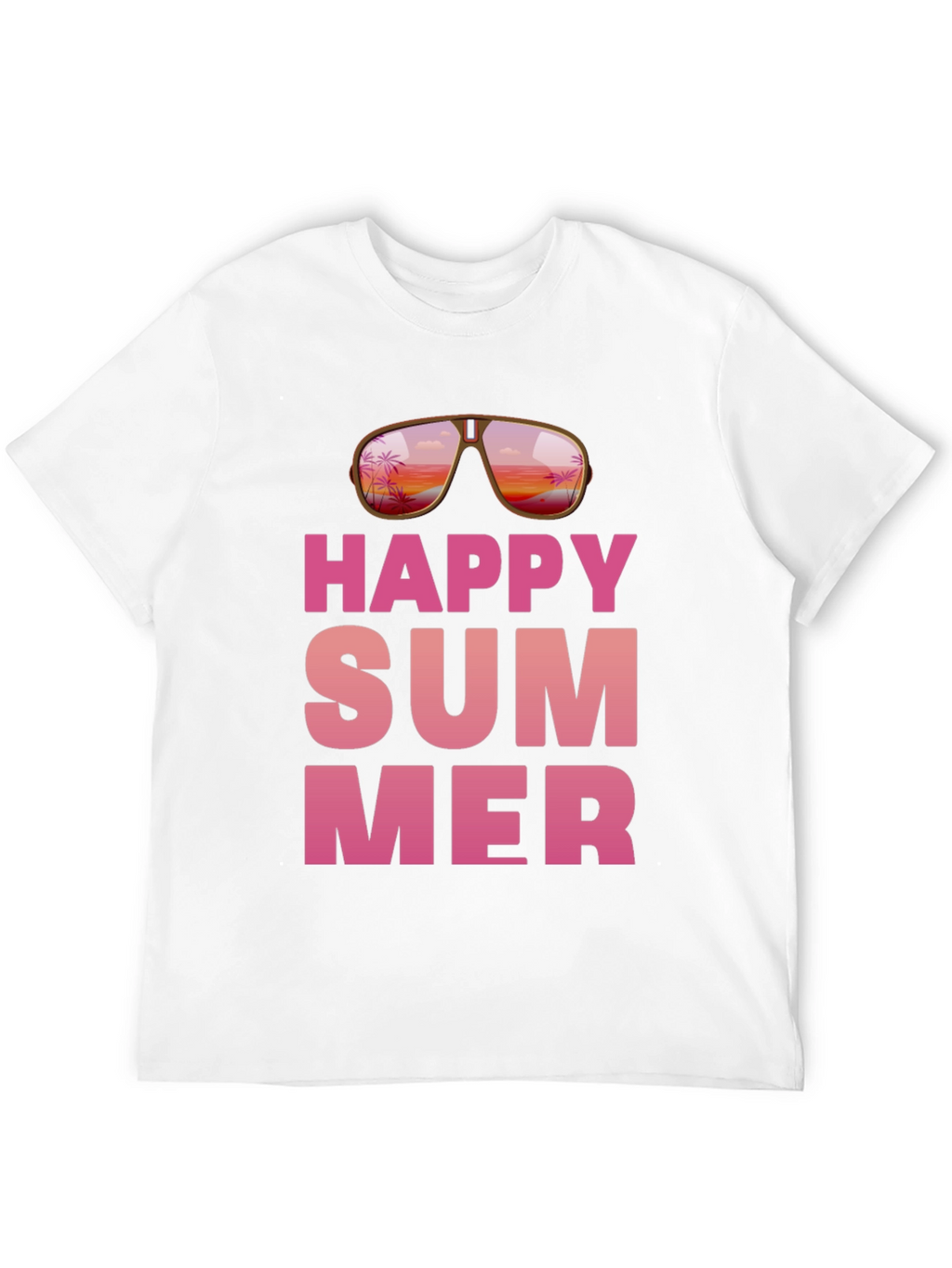 Happy Summer Graphic Print Black T-Shirt