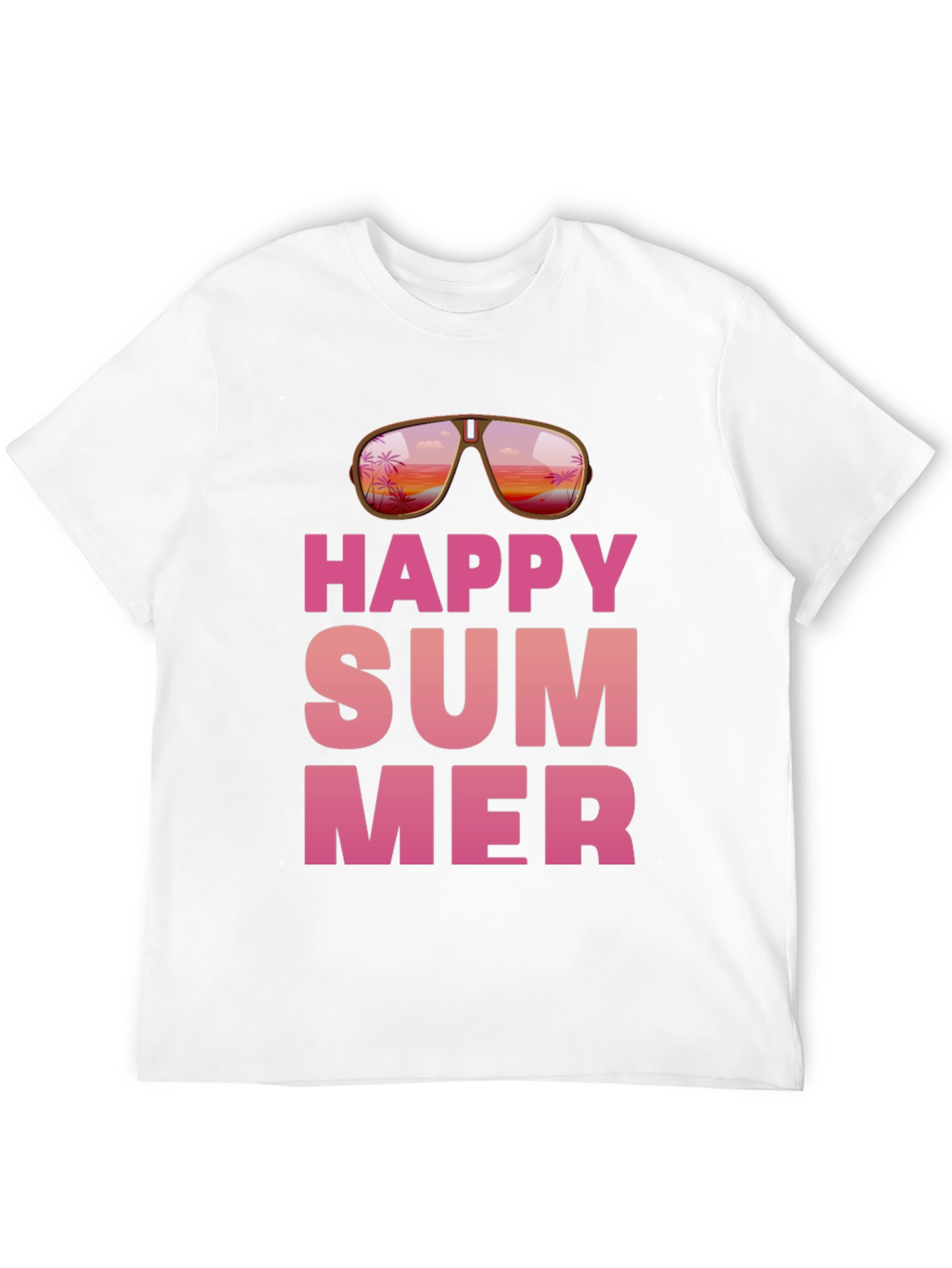 Happy Summer Graphic Print Black T-Shirt