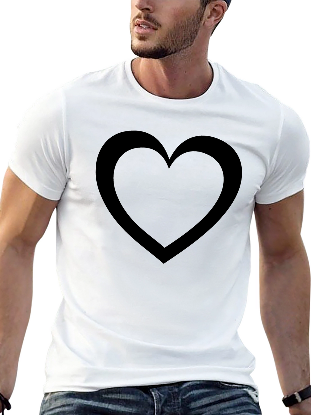 Black Heart Outline T-Shirt