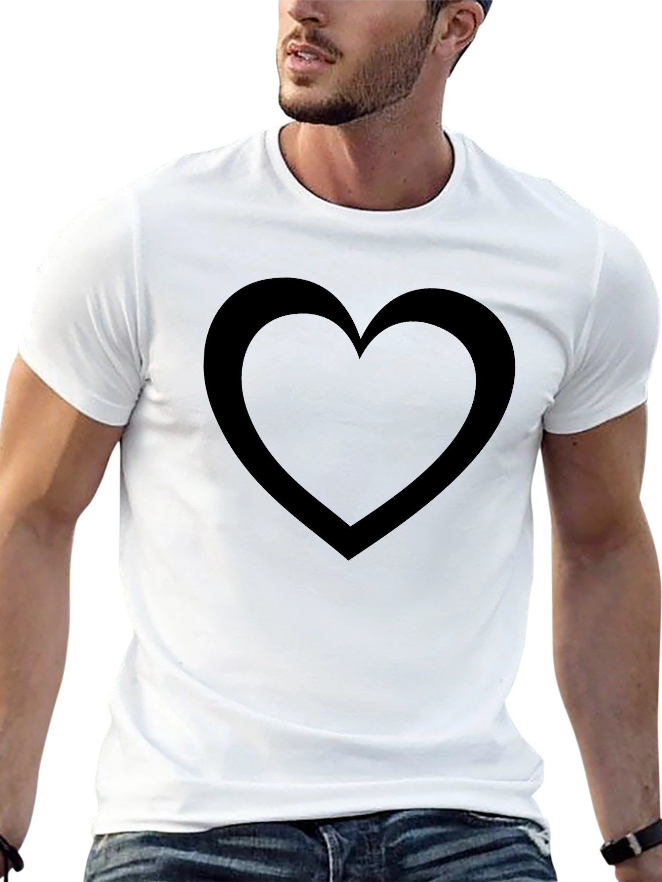 Black Heart Outline T-Shirt