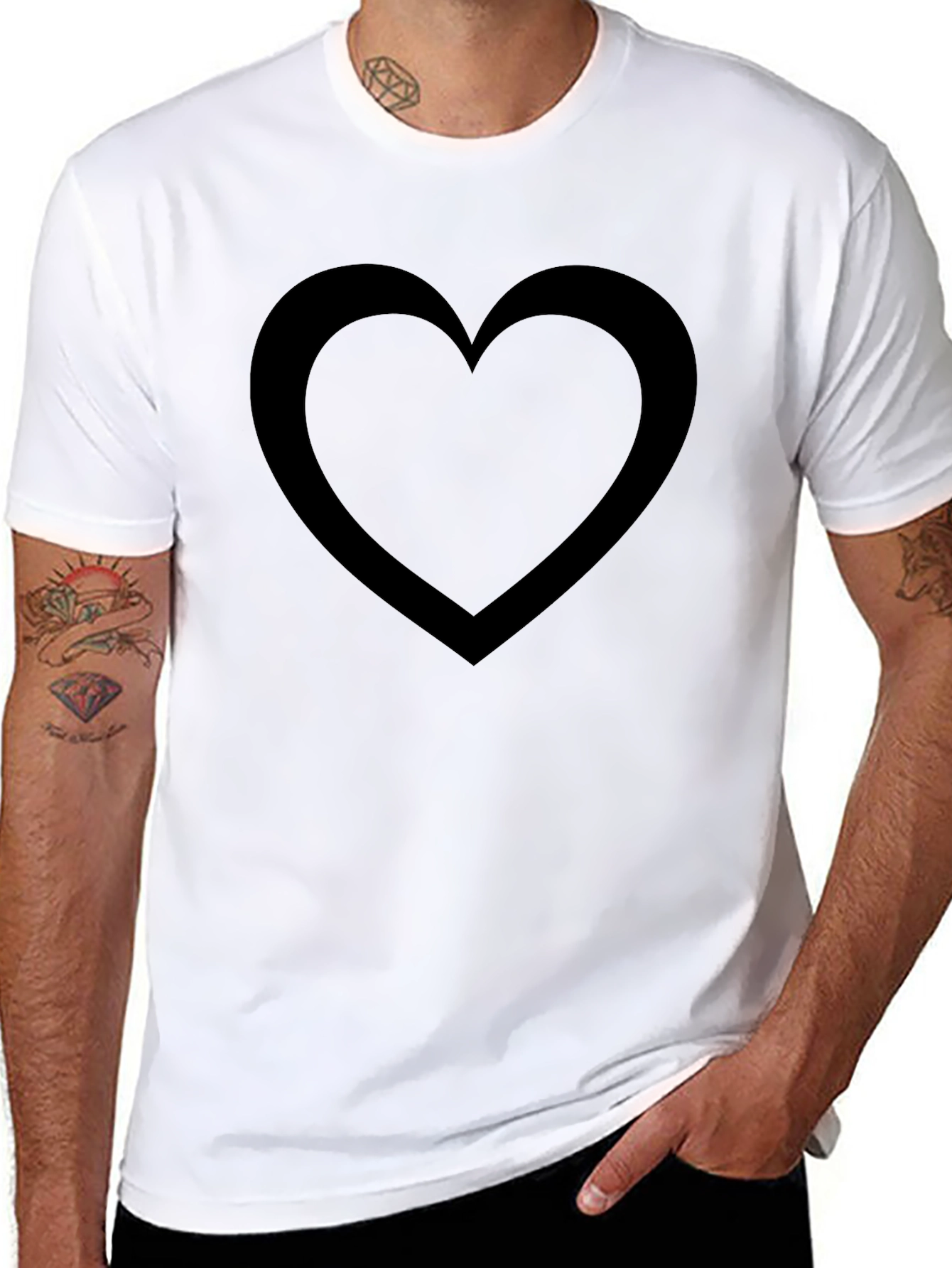 Black Heart Outline T-Shirt