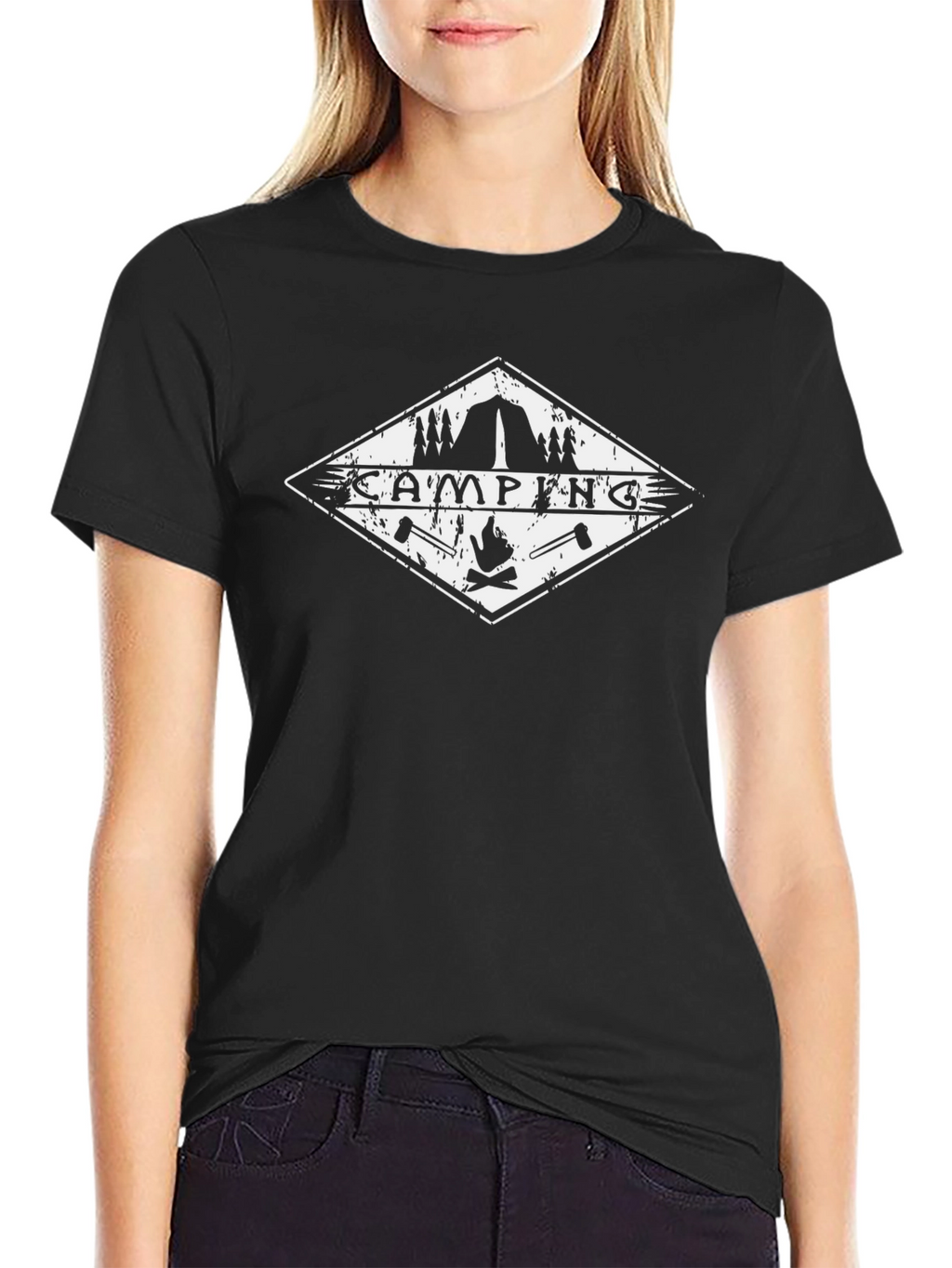Camping Adventure Graphic Tee - Black