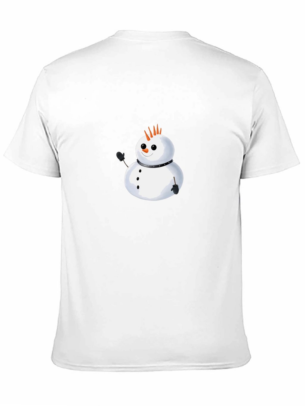 Punk Snowman Graphic Tee - Black Cotton T-Shirt