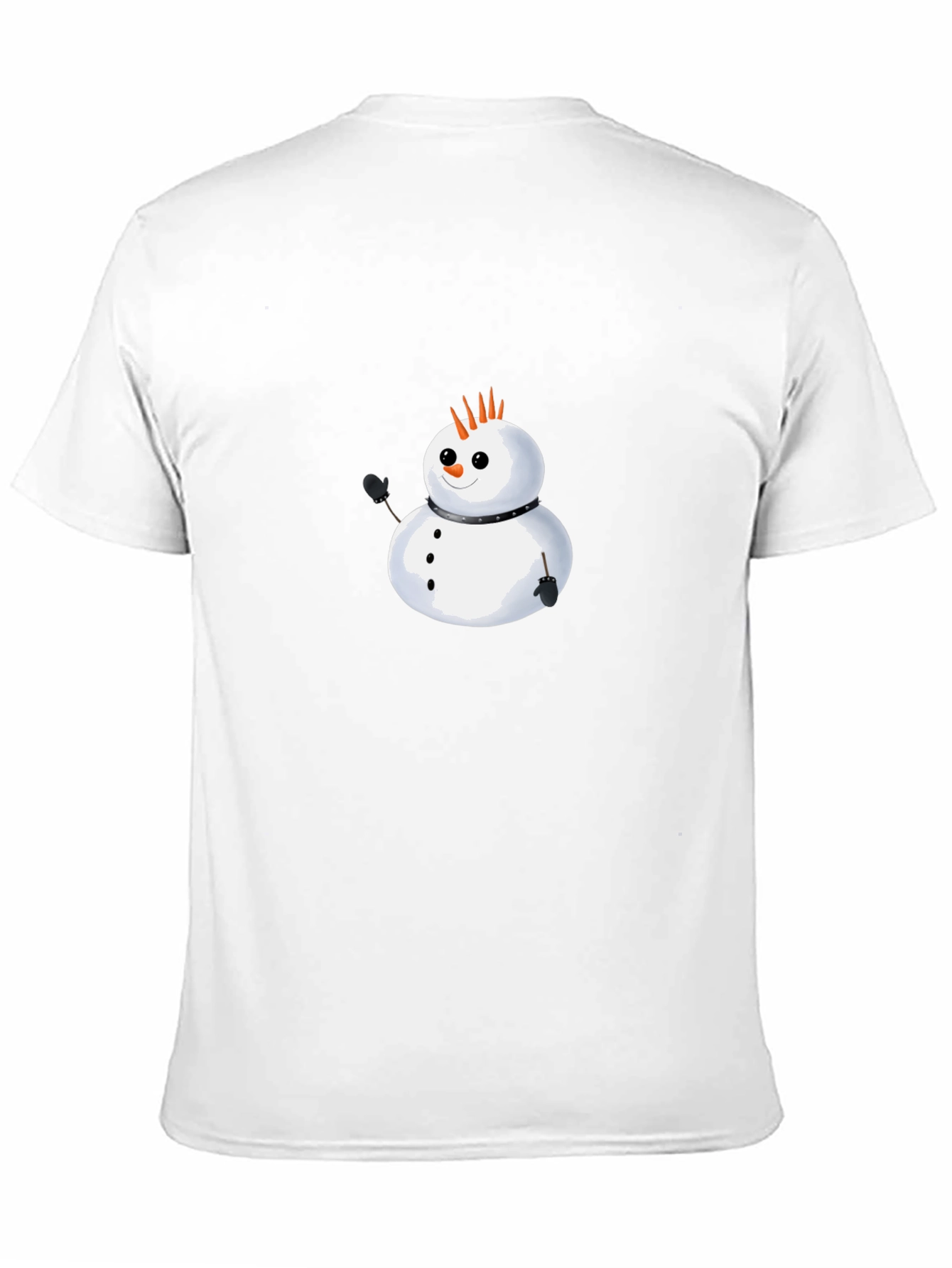 Punk Snowman Graphic Tee - Black Cotton T-Shirt