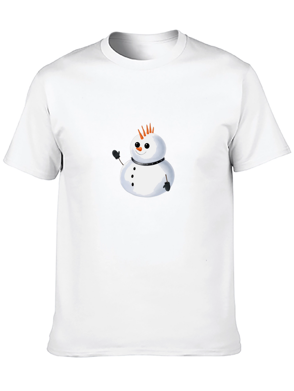 Punk Snowman Graphic Tee - Black Cotton T-Shirt