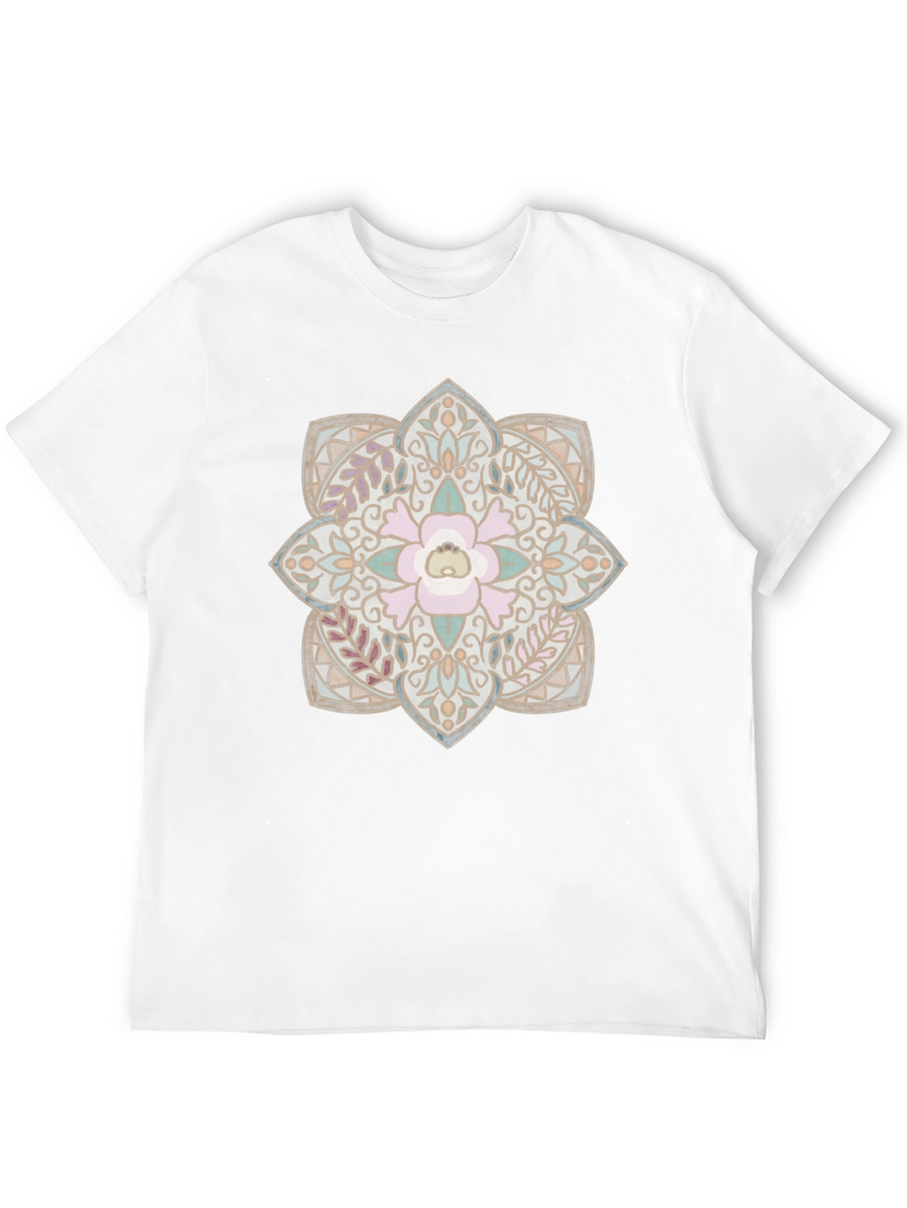 Floral Mandala Graphic Print Black T-Shirt