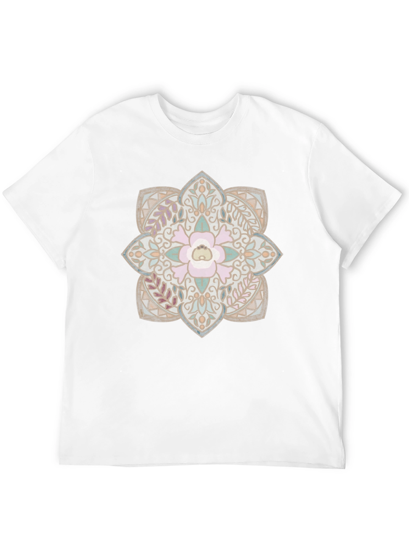 Floral Mandala Graphic Print Black T-Shirt