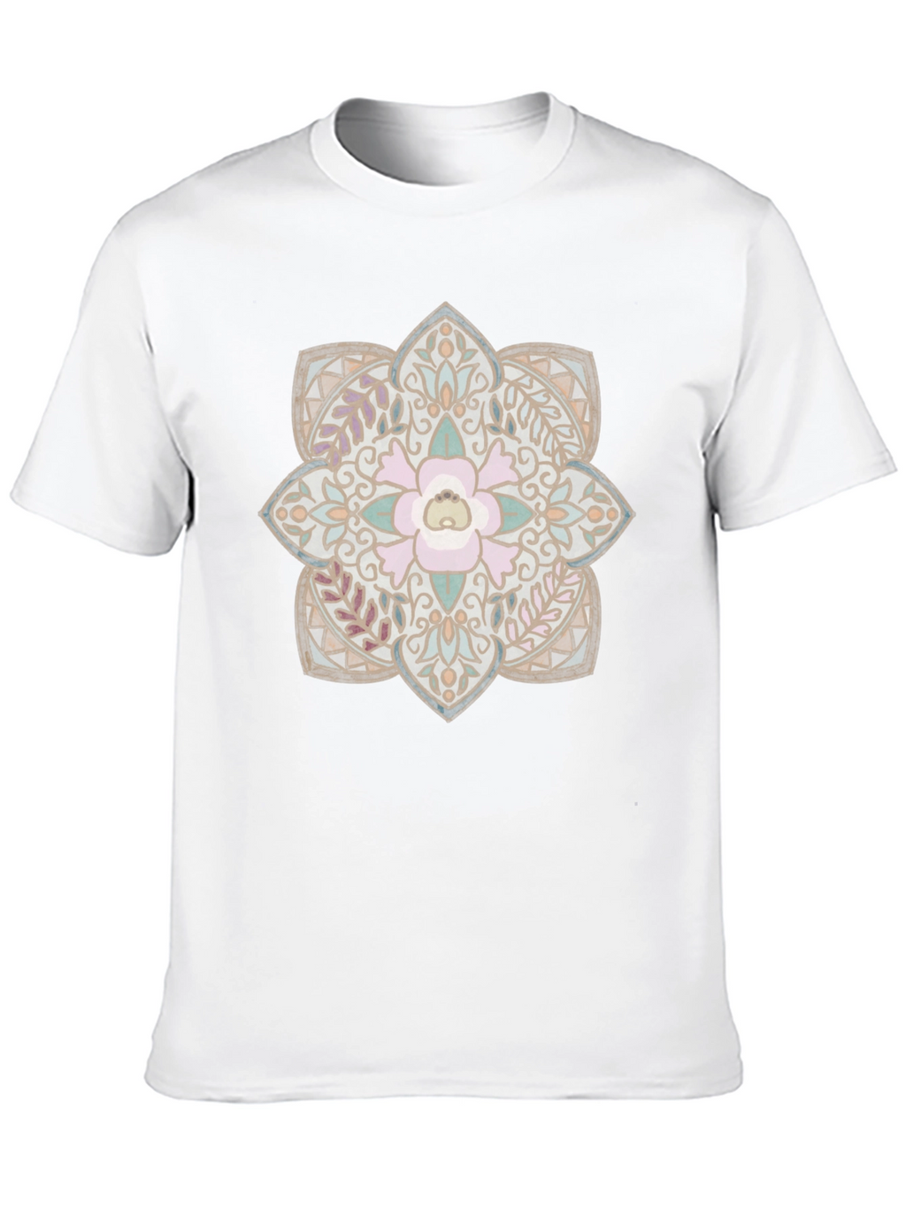 Floral Mandala Graphic Print Black T-Shirt