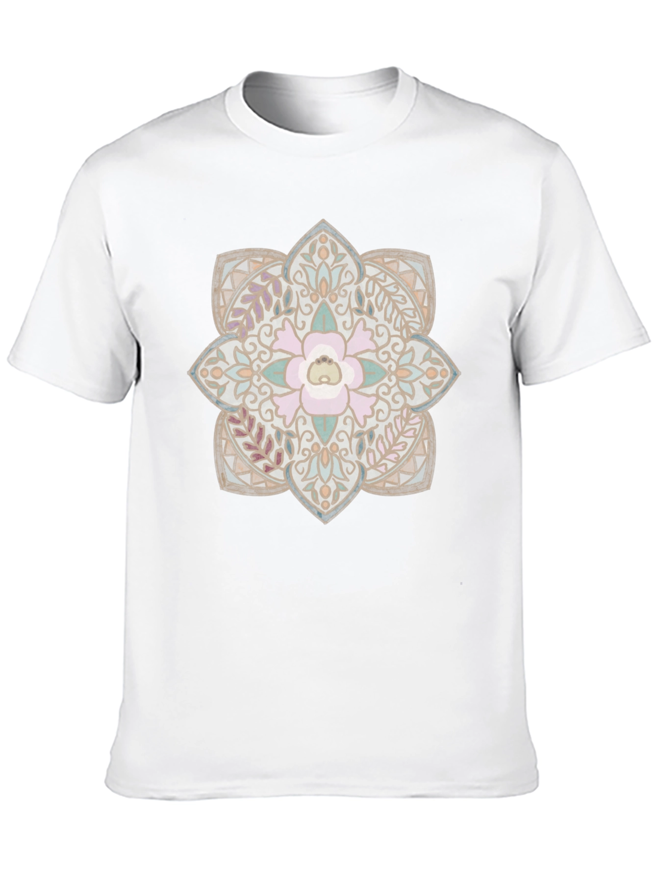 Floral Mandala Graphic Print Black T-Shirt