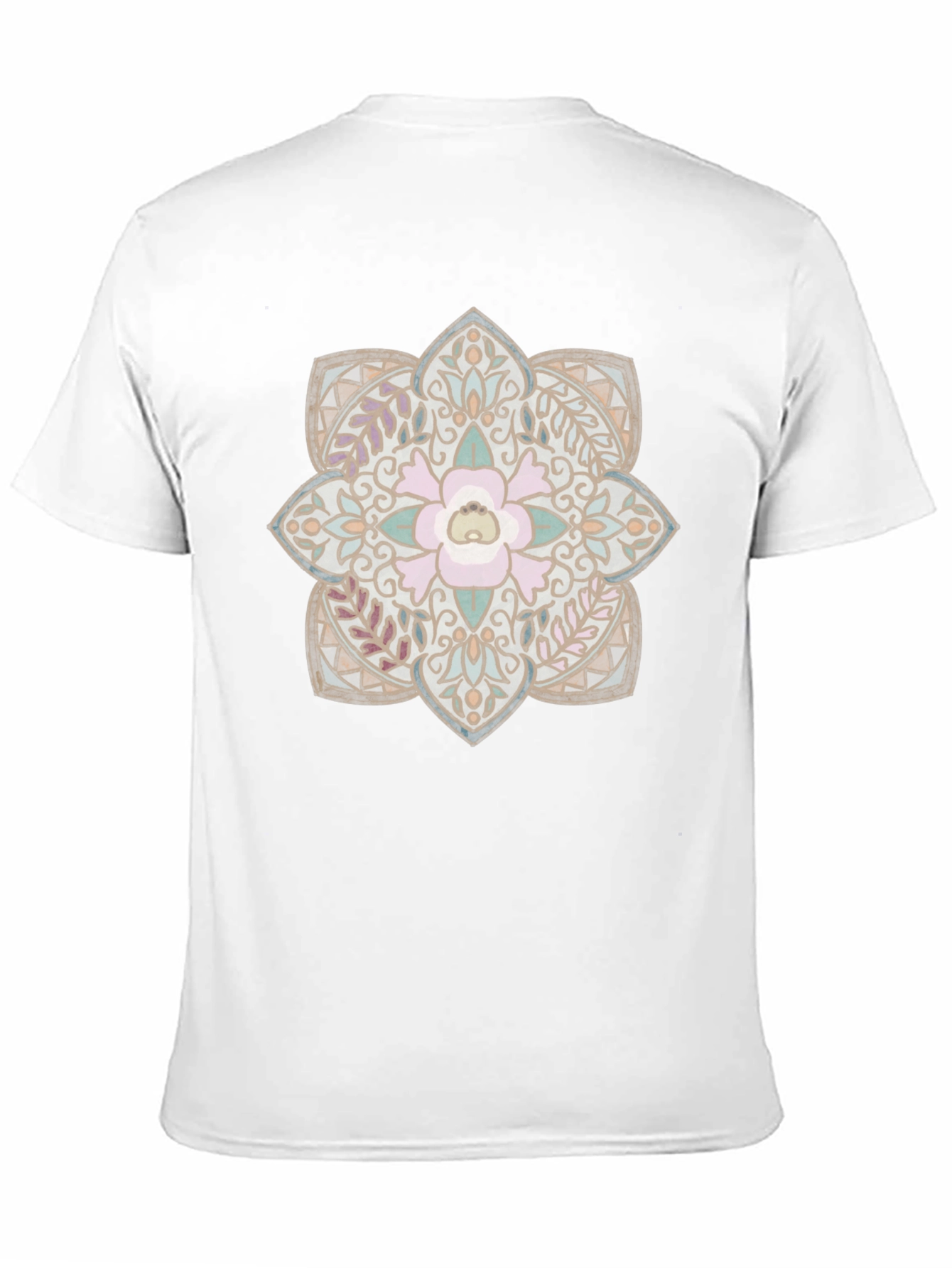 Floral Mandala Graphic Print Black T-Shirt