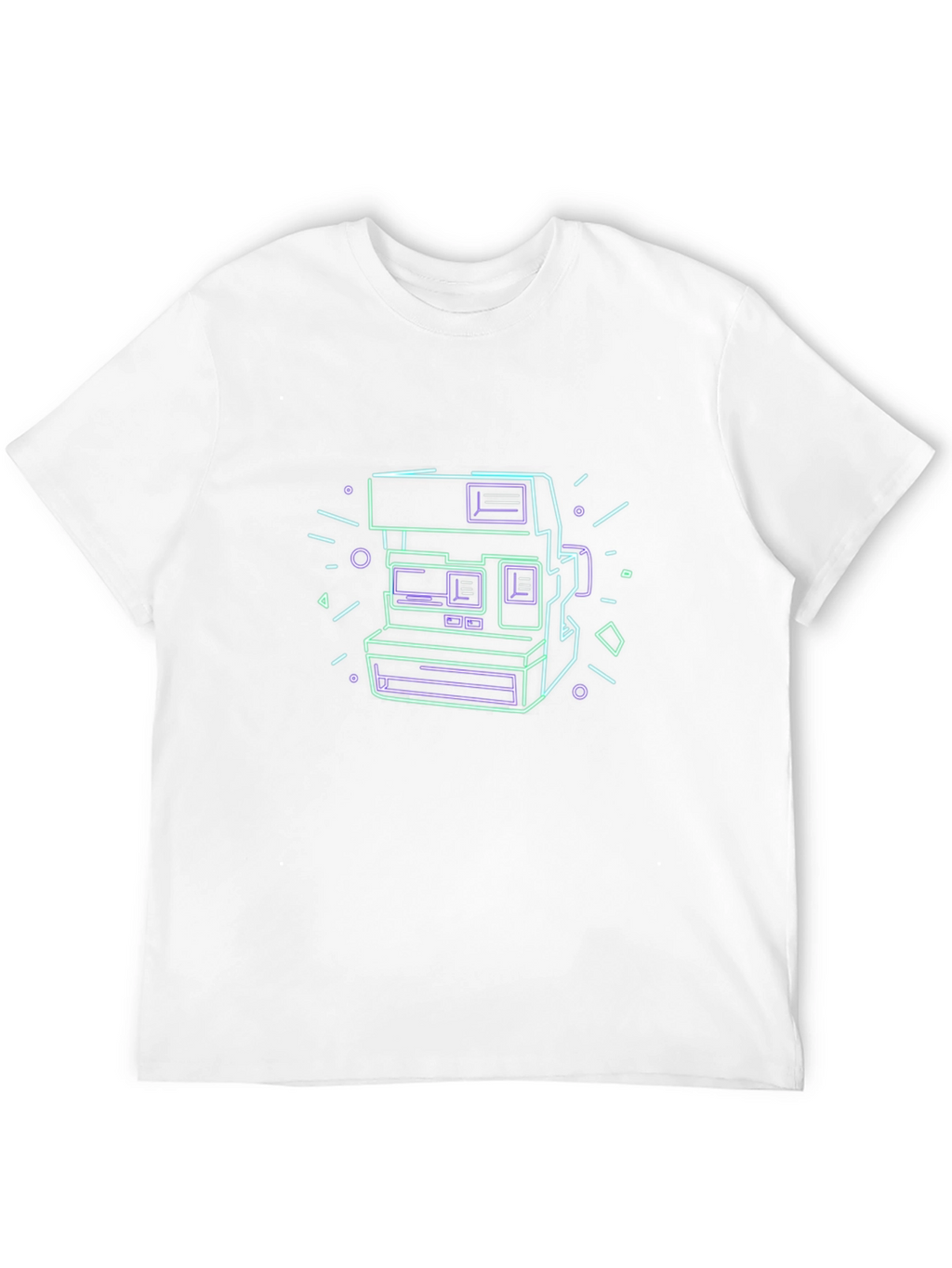 Retro Camera Graphic Tee - Black Cotton T-Shirt