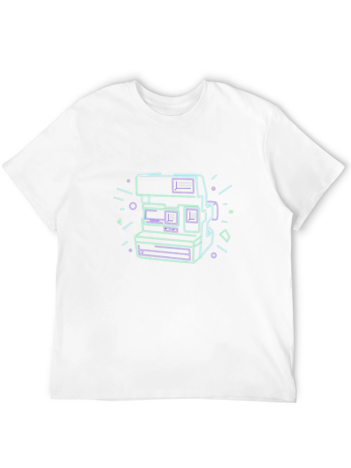 Retro Camera Graphic Tee - Black Cotton T-Shirt