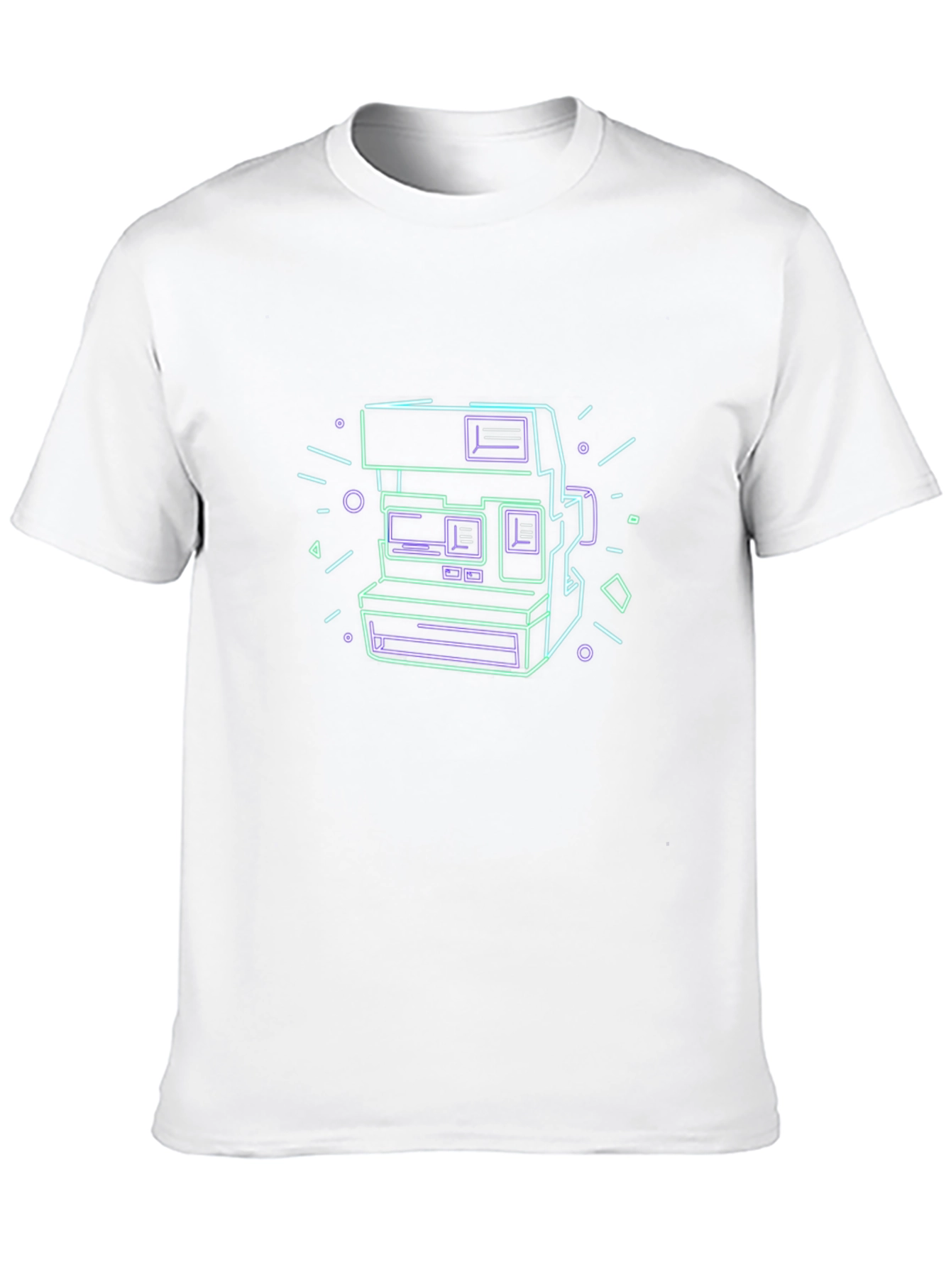 Retro Camera Graphic Tee - Black Cotton T-Shirt