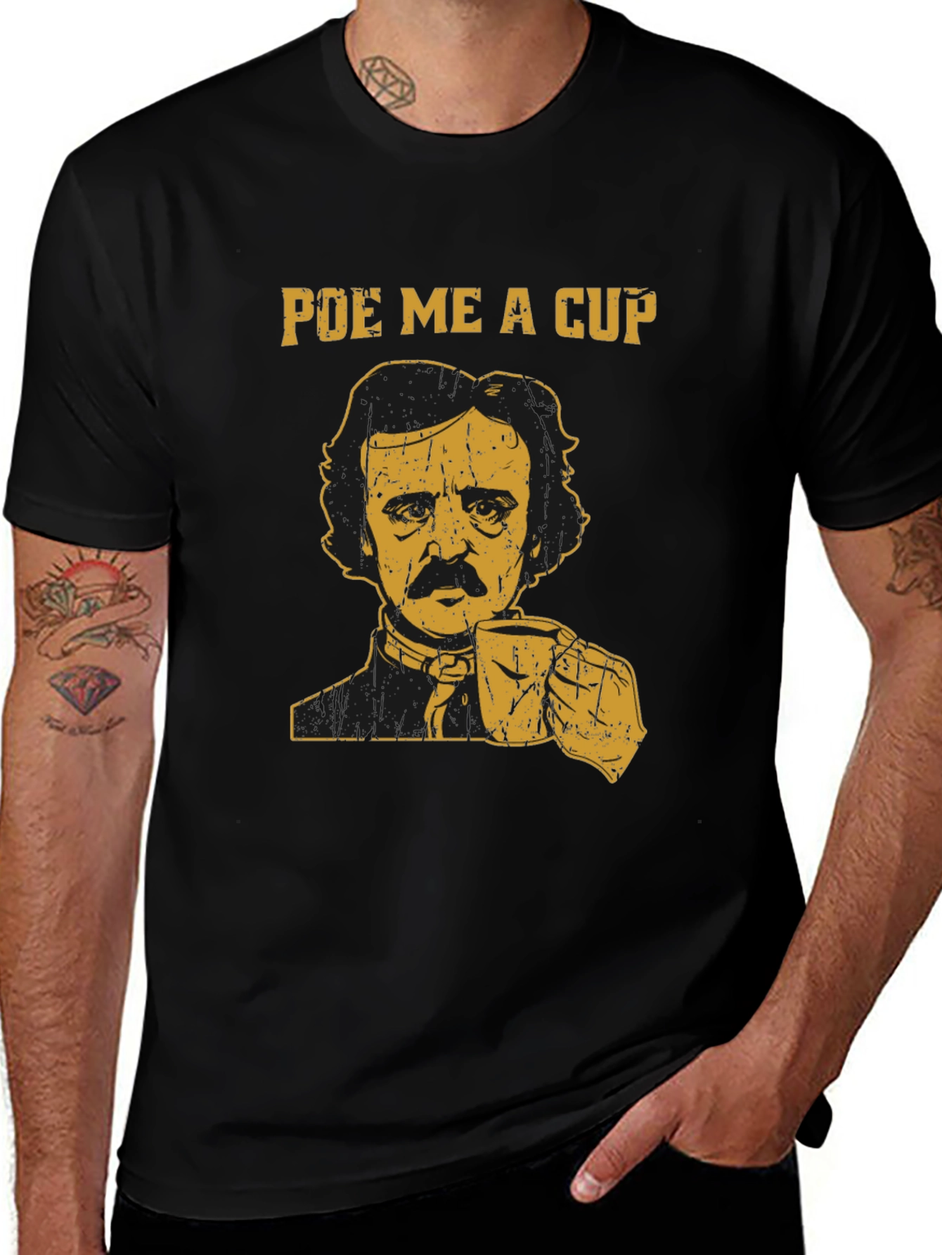 Poe Me A Cup T-Shirt Edgar Allan Poe Coffee Shirt
