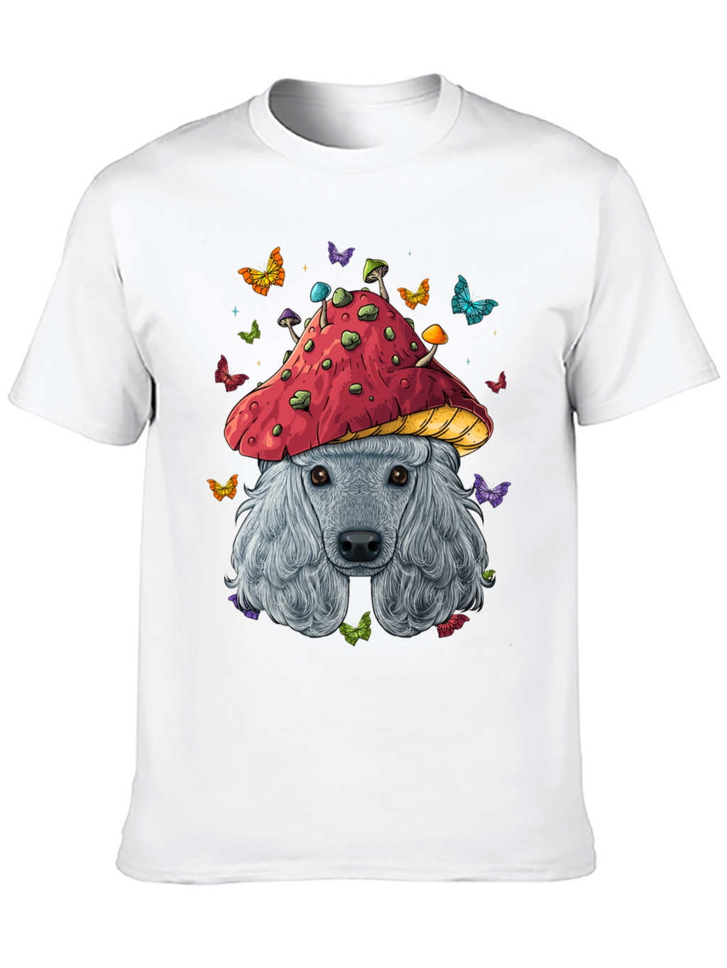 Mushroom Dog Graphic Tee - Unique Artistic Design