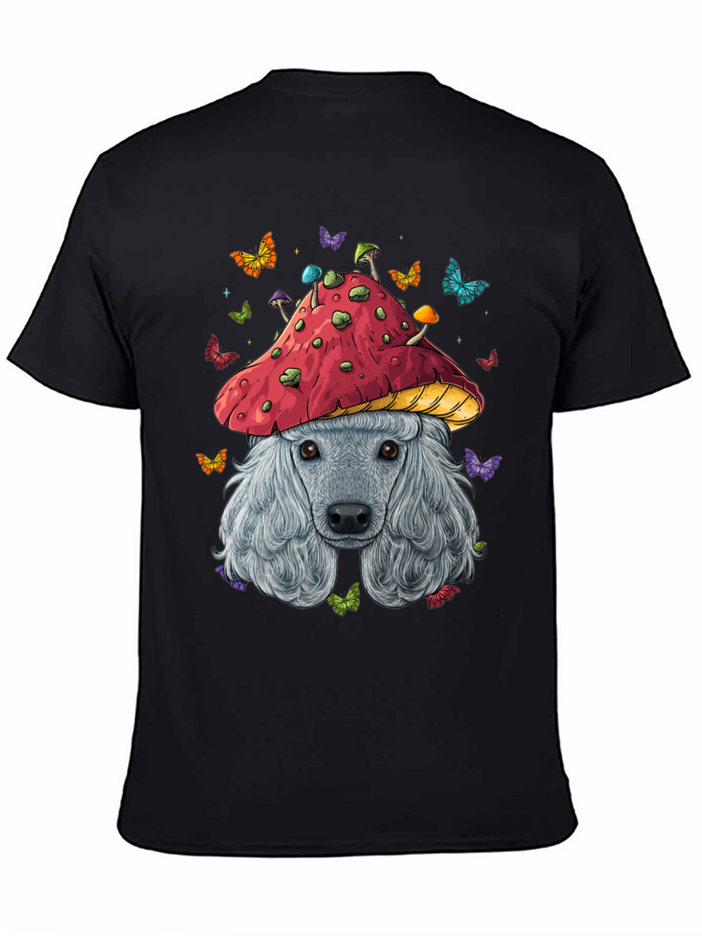 Mushroom Dog Graphic Tee - Unique Artistic Design