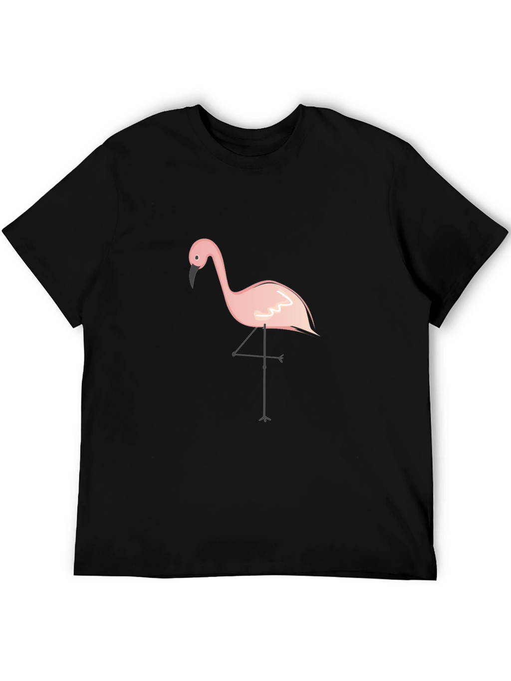 Flamingo Graphic Tee - Casual Black T-Shirt