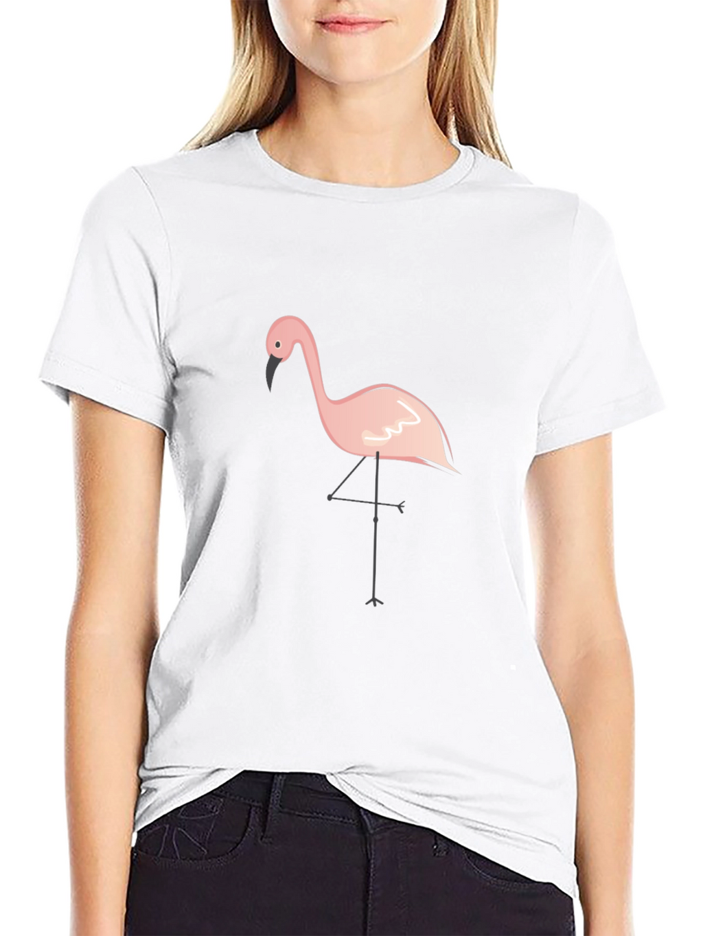 Flamingo Graphic Tee - Casual Black T-Shirt