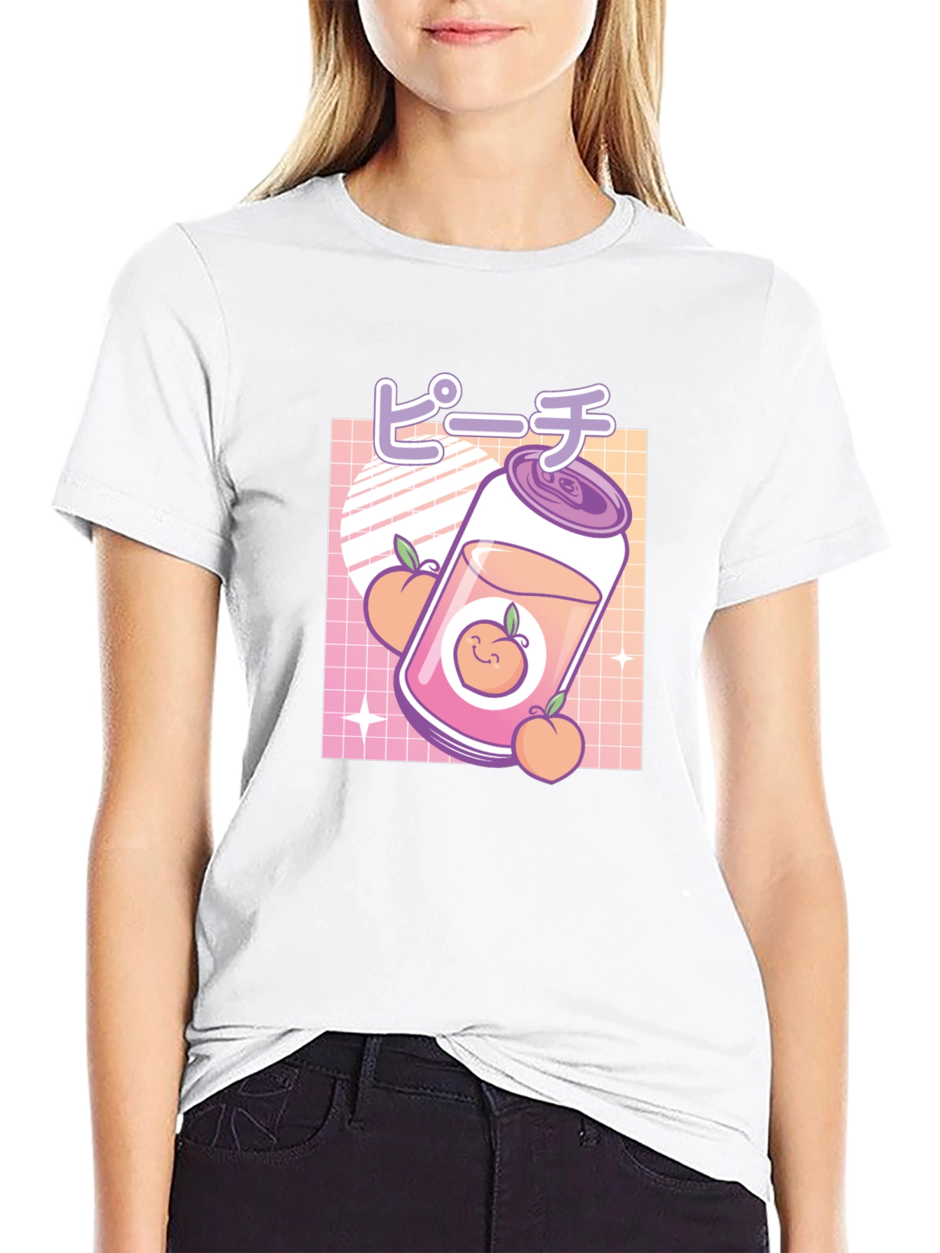Peach Aesthetic Graphic Tee - Kawaii Style