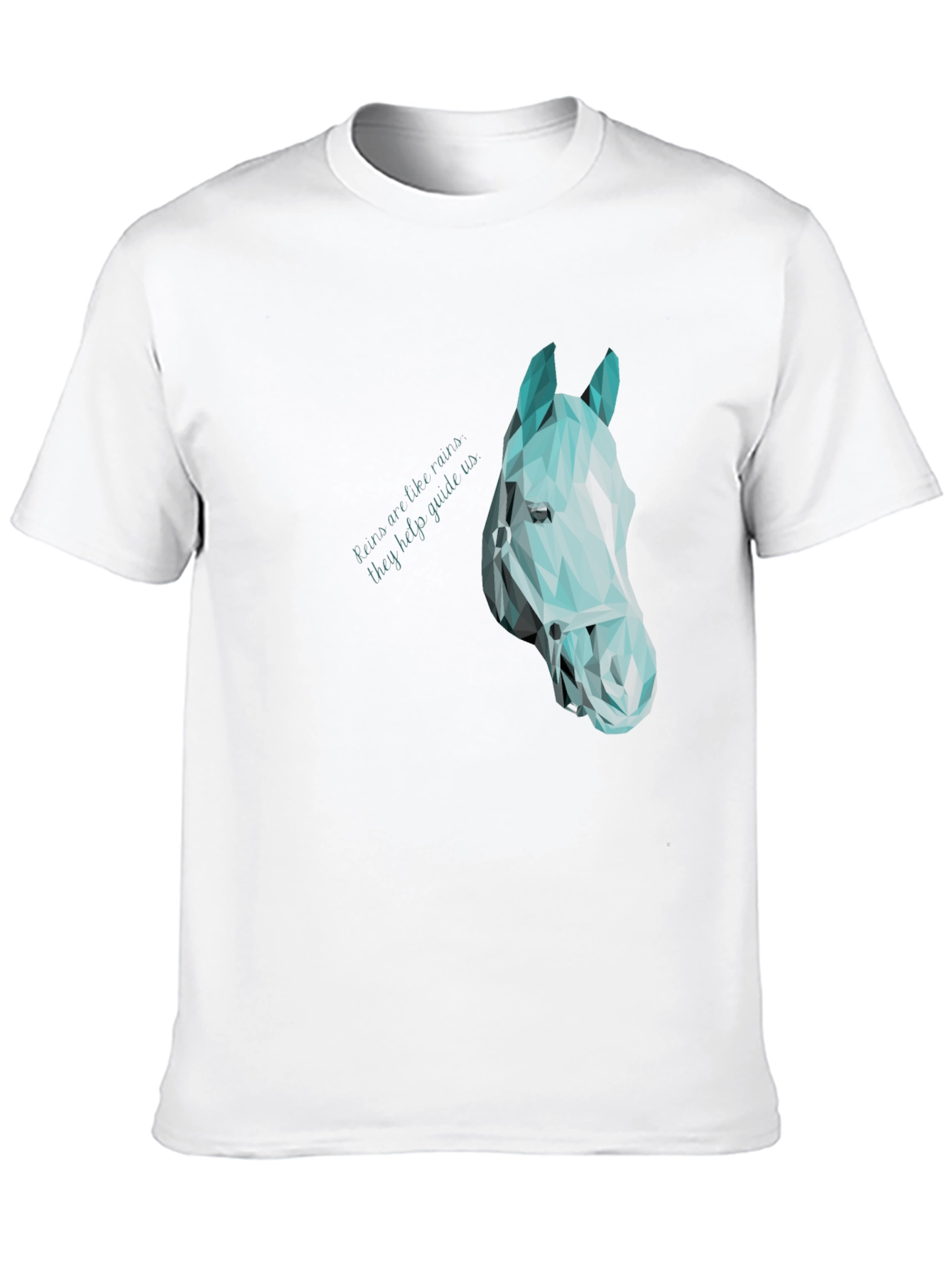 Geometric Horse Head Graphic Black Tee