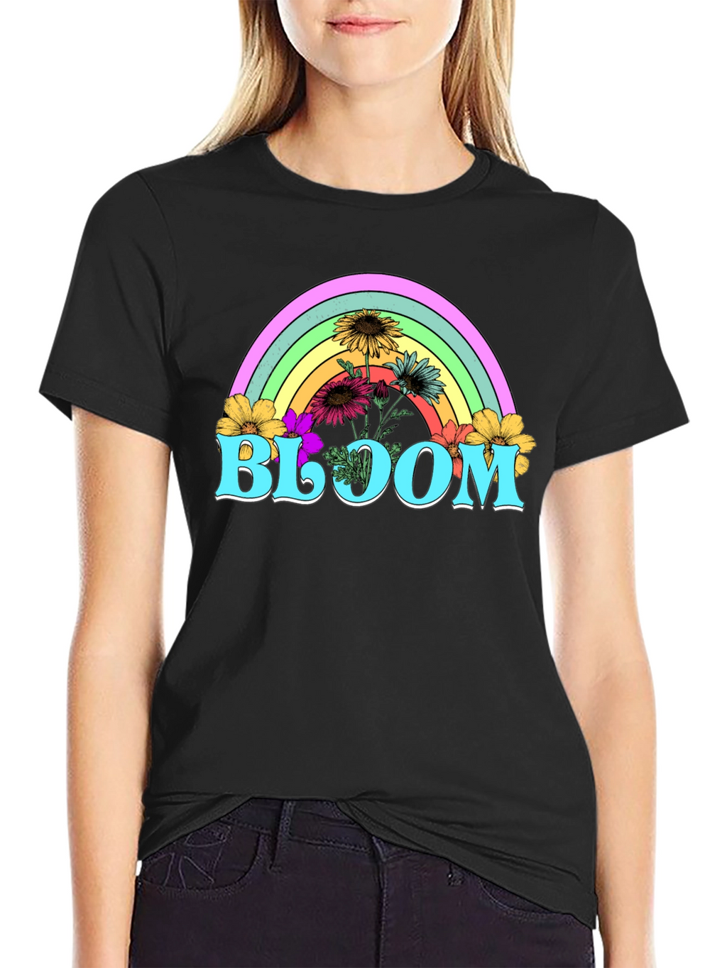 Bloom Rainbow Graphic Tee - Stylish Unisex T-Shirt