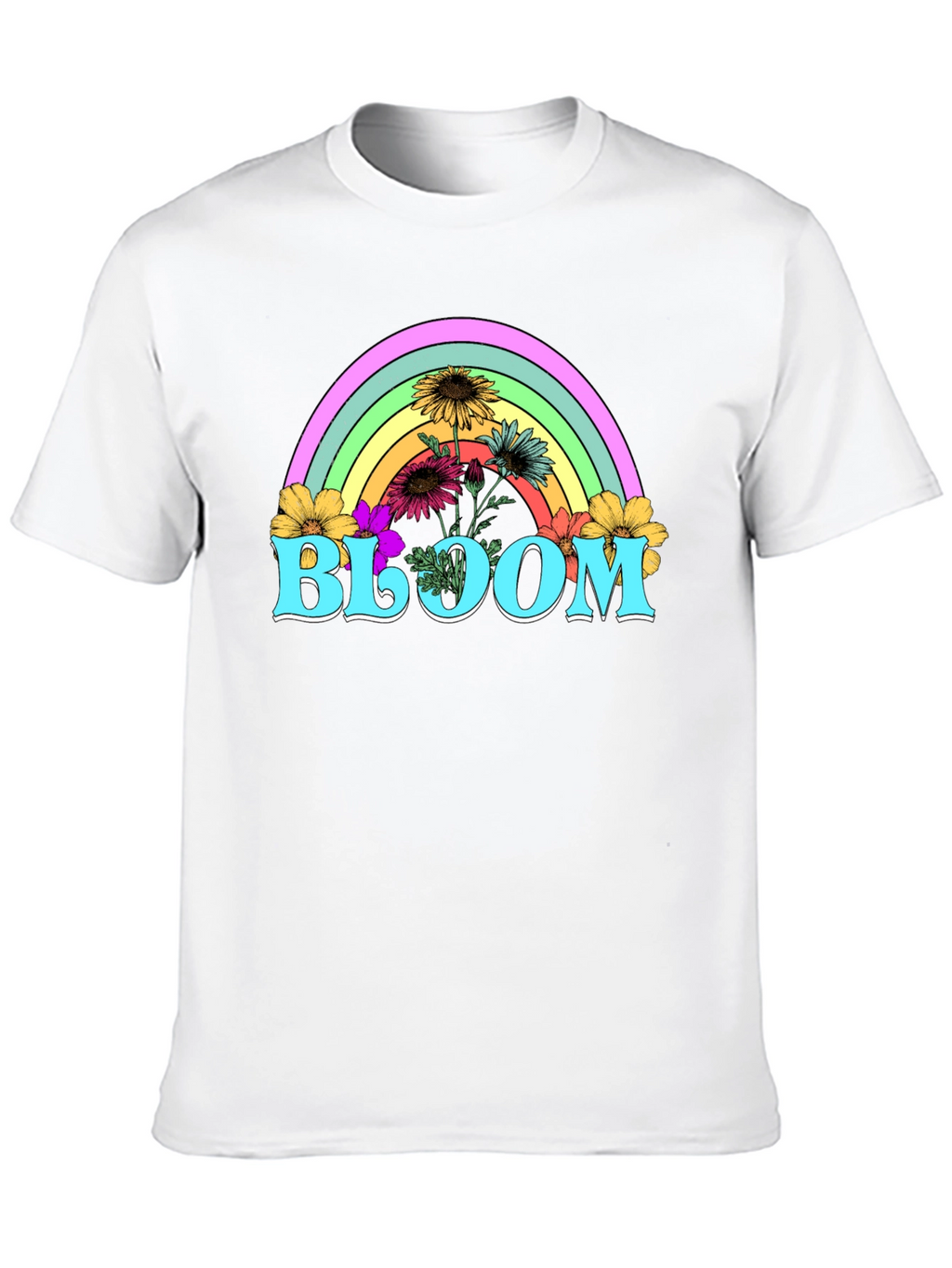 Bloom Rainbow Graphic Tee - Stylish Unisex T-Shirt