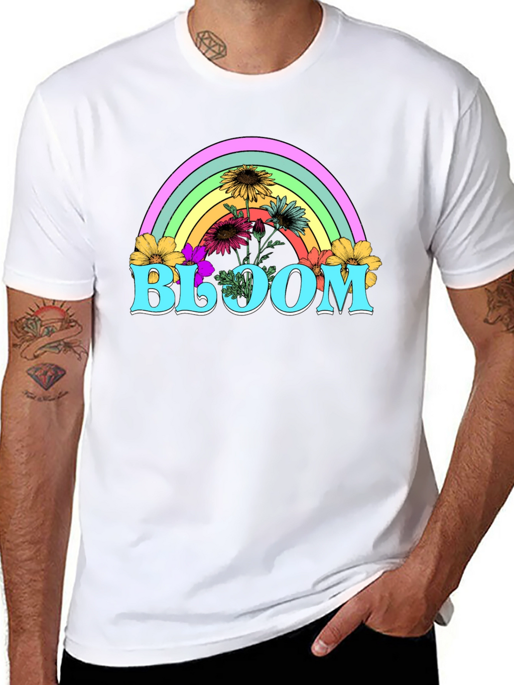 Bloom Rainbow Graphic Tee - Stylish Unisex T-Shirt