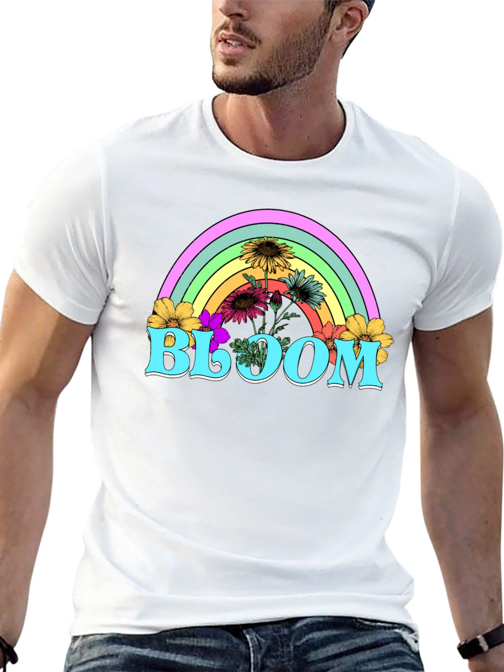 Bloom Rainbow Graphic Tee - Stylish Unisex T-Shirt