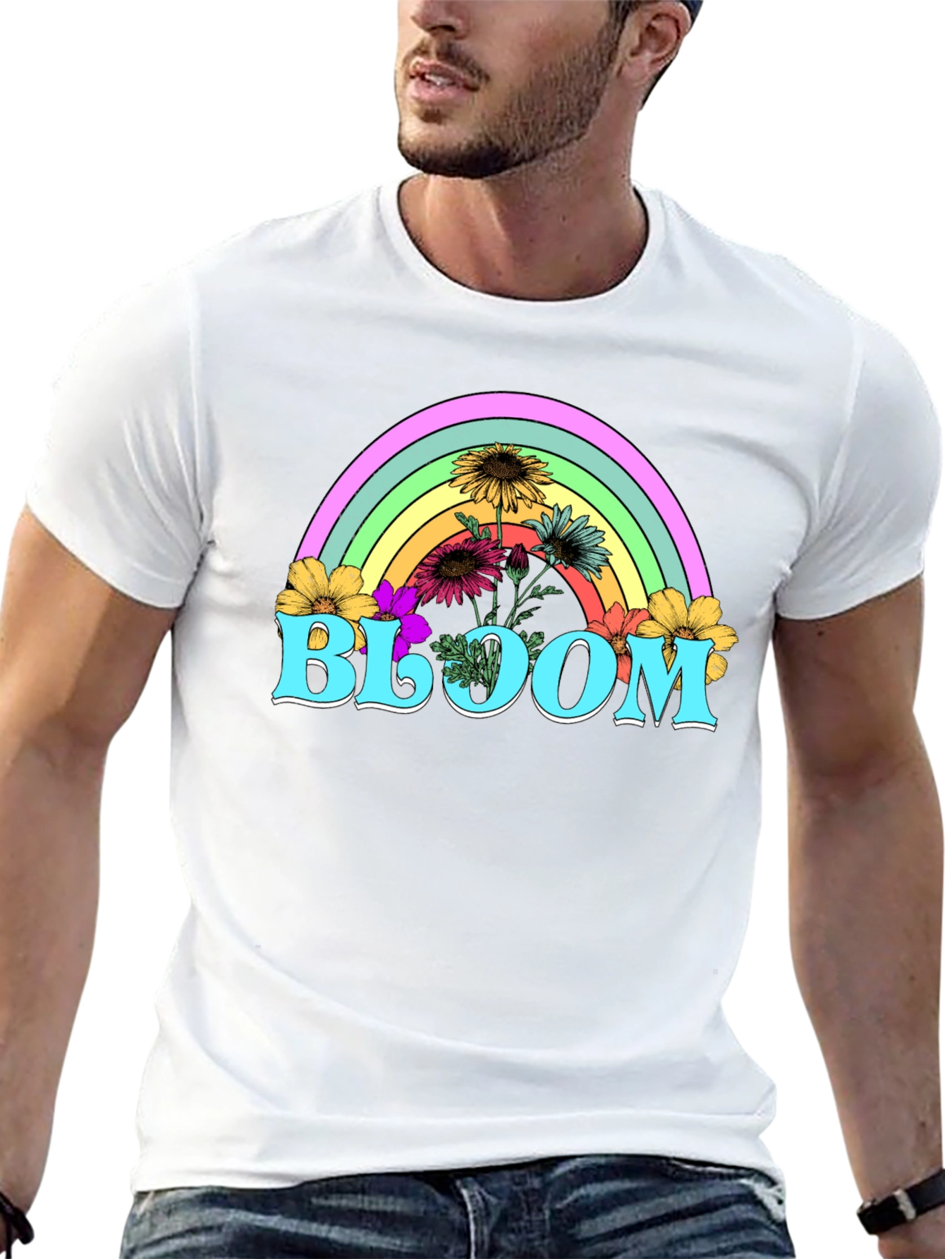 Bloom Rainbow Graphic Tee - Stylish Unisex T-Shirt