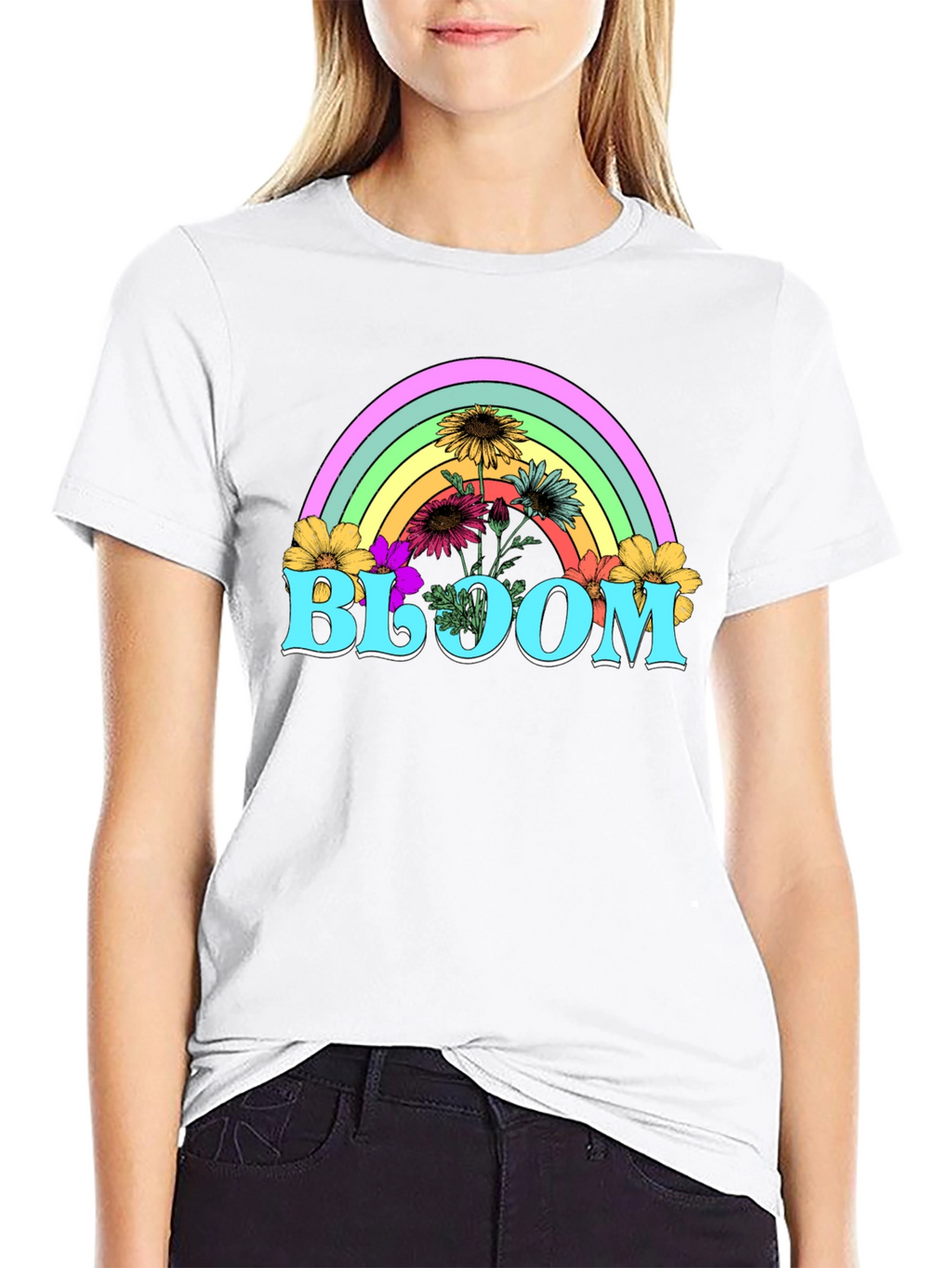Bloom Rainbow Graphic Tee - Stylish Unisex T-Shirt
