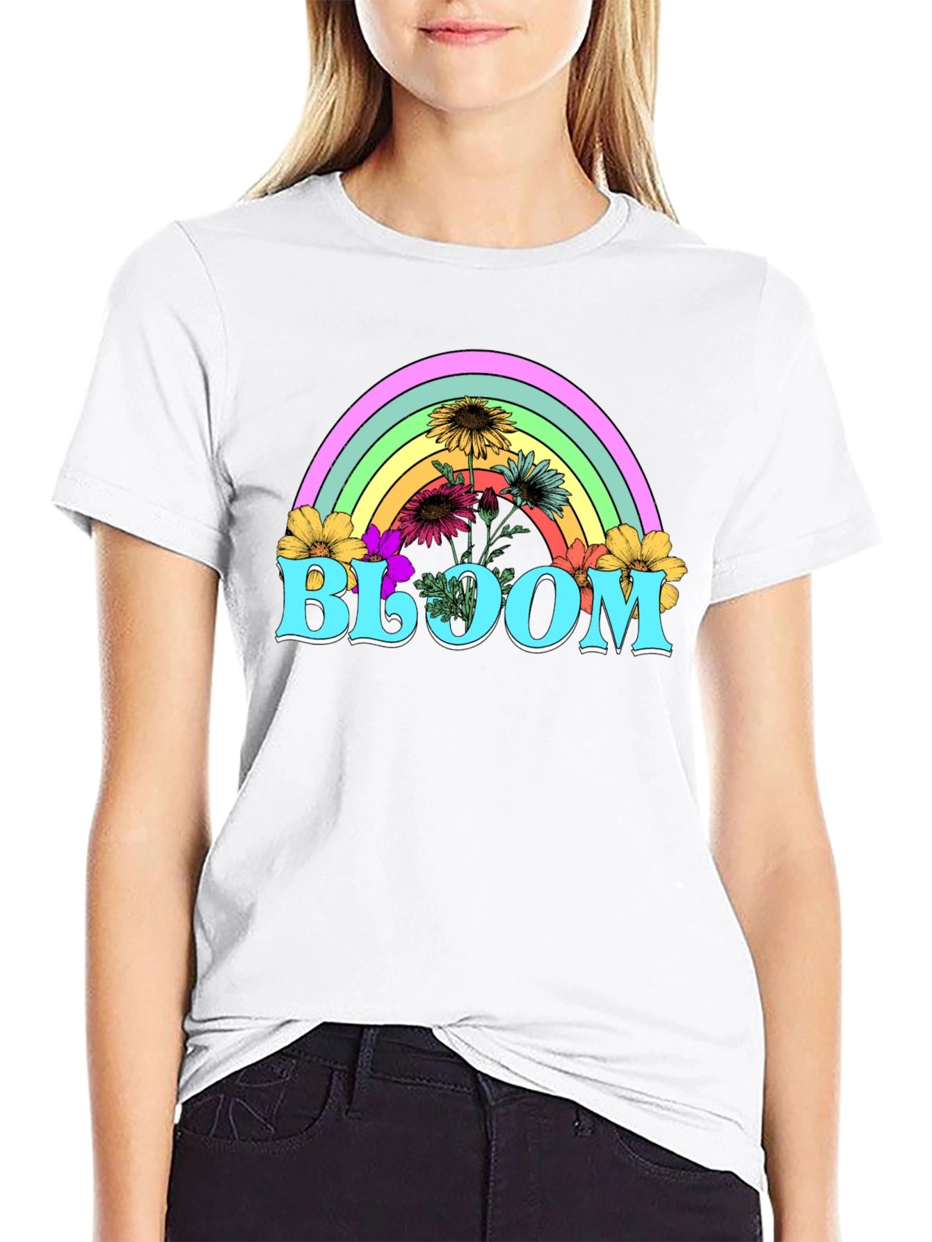 Bloom Rainbow Graphic Tee - Stylish Unisex T-Shirt