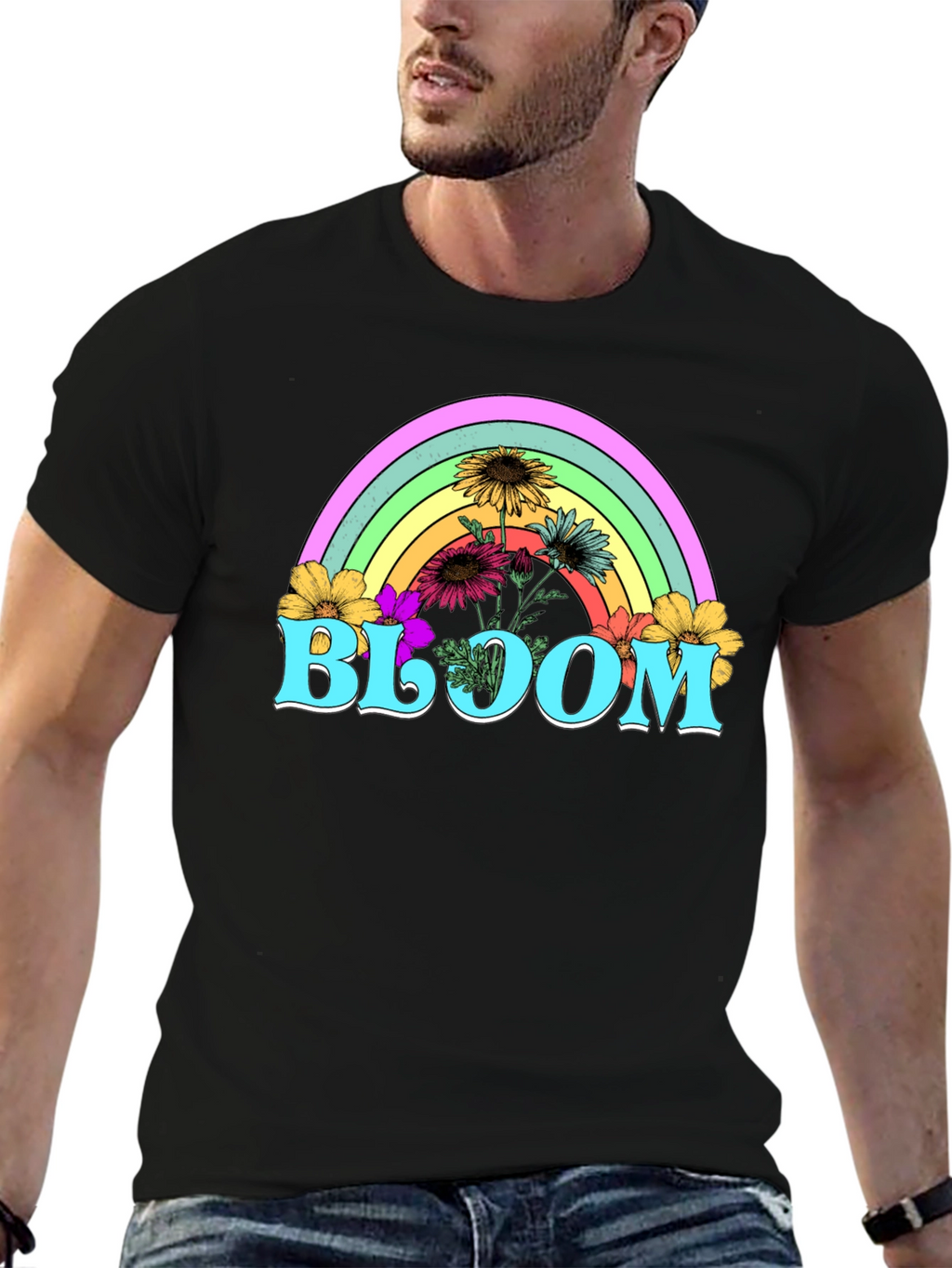 Bloom Rainbow Graphic Tee - Stylish Unisex T-Shirt