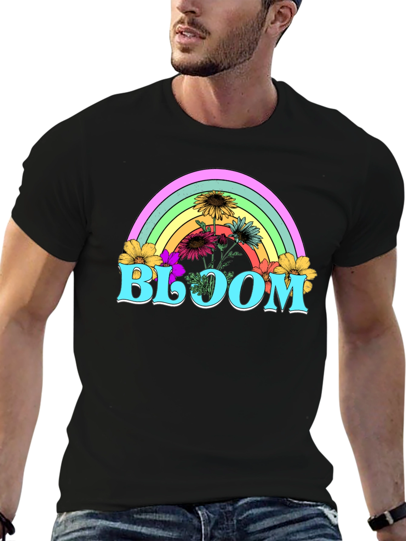 Bloom Rainbow Graphic Tee - Stylish Unisex T-Shirt