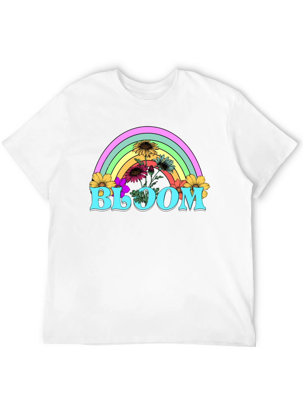 Bloom Rainbow Graphic Tee - Stylish Unisex T-Shirt